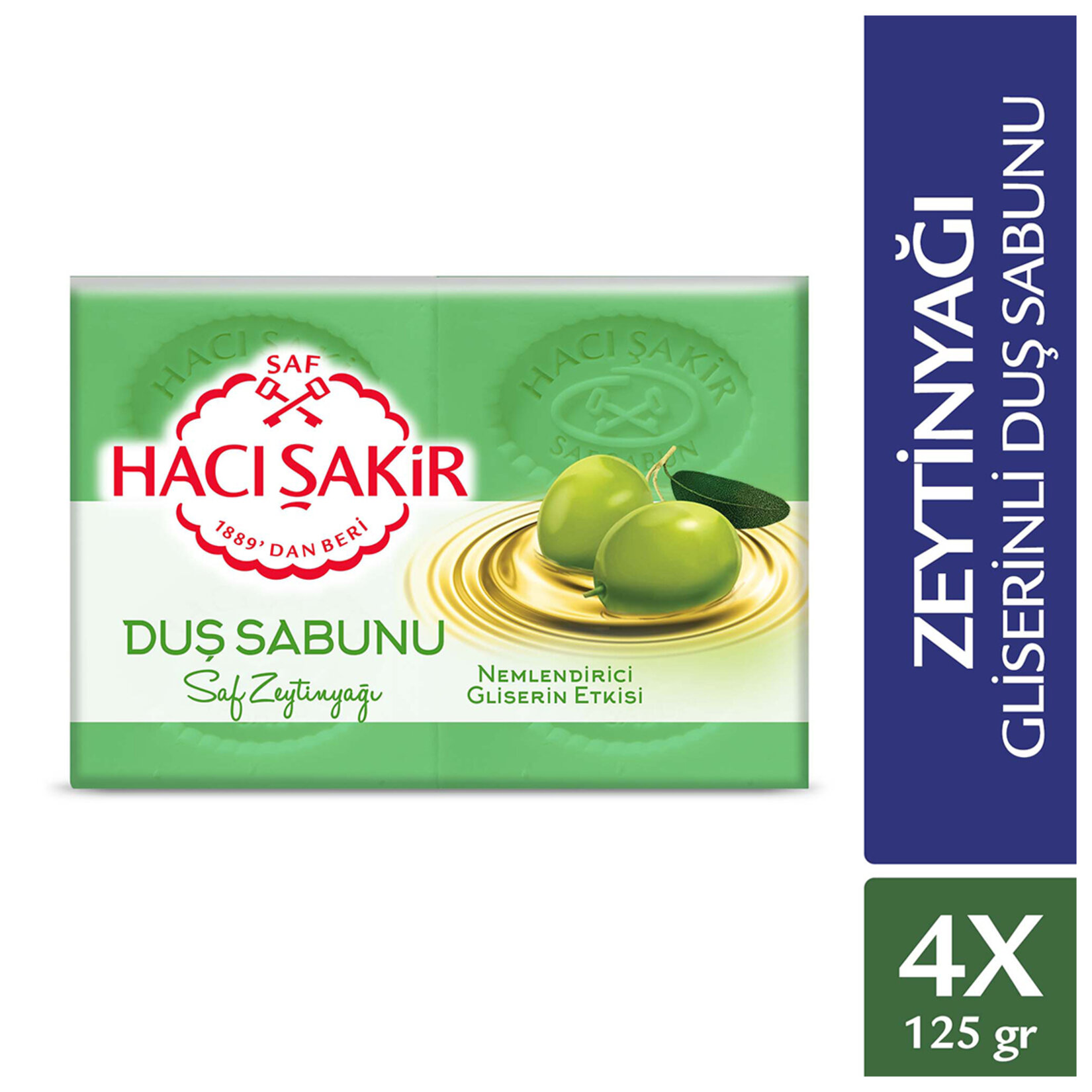 Hacı Şakir Gliserin Zeytinyağı Duş Sabunu 4X125 G - Görsel 2