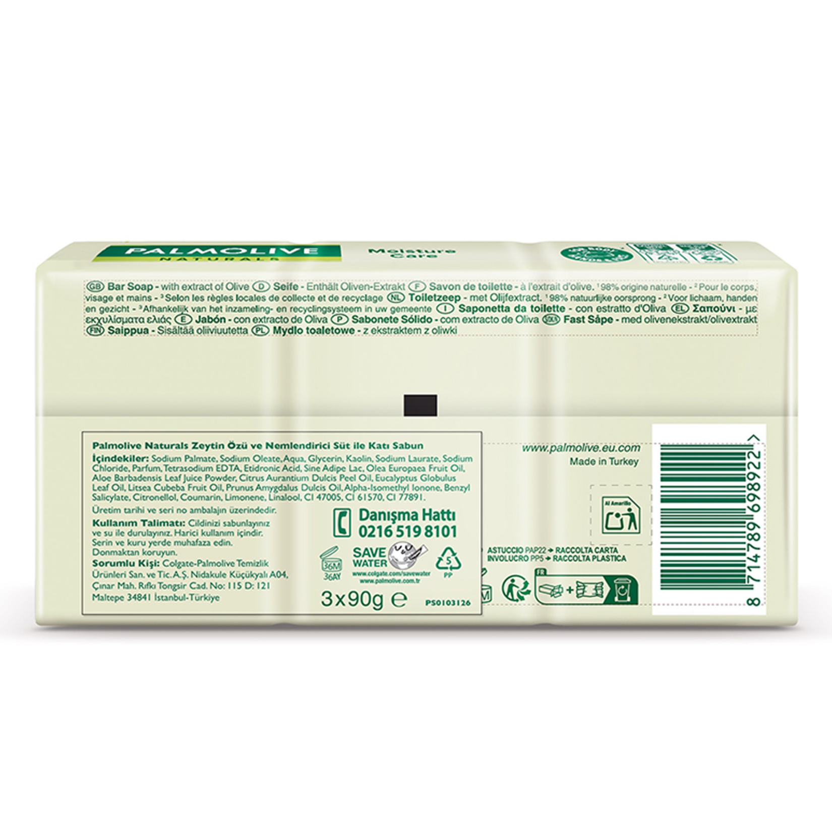 Palmolive Olive Yüz ve Vücut Sabunu 3 x 90 G - Görsel 2