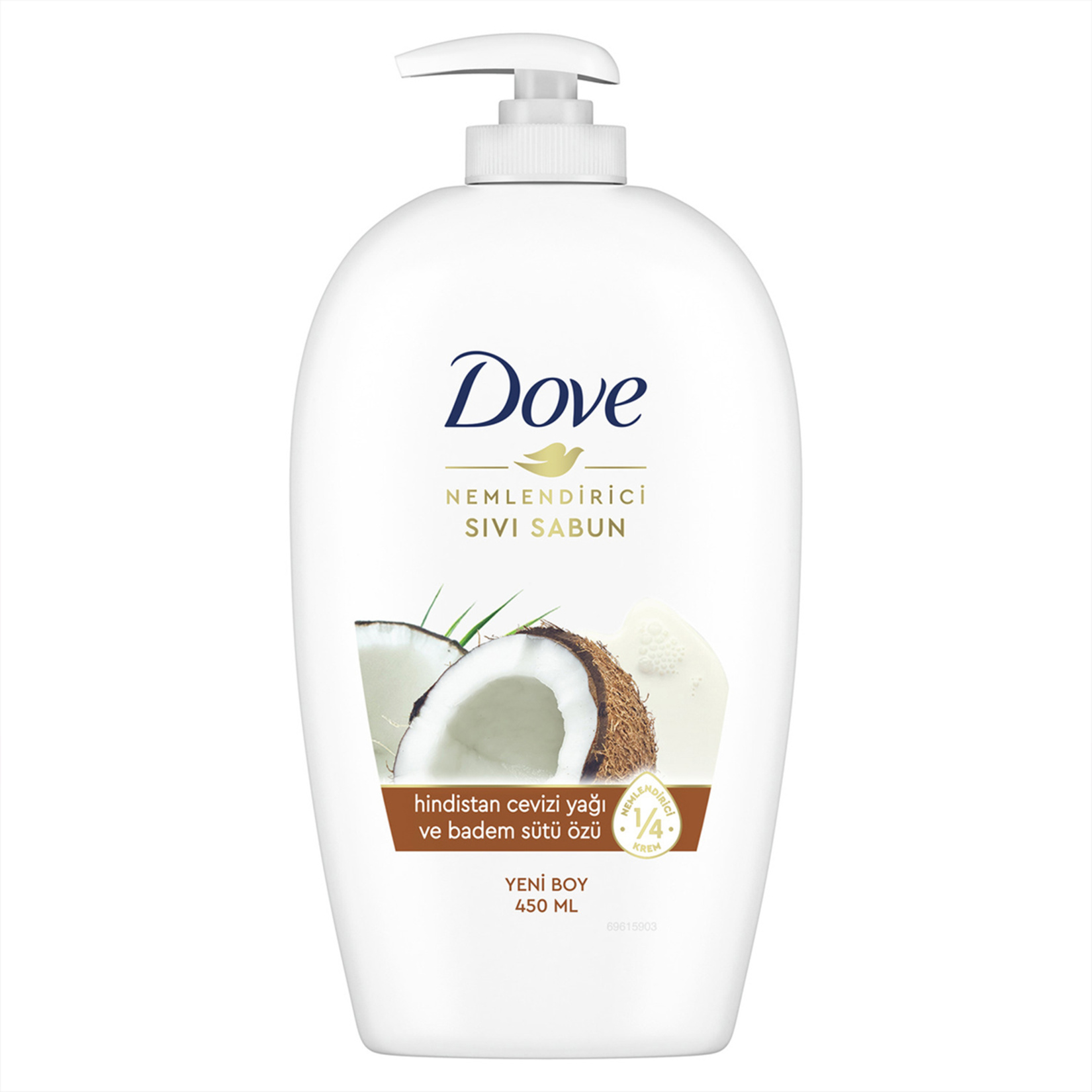 Dove Nemlendirici Sıvı Sabun Hindistan Cevizi Yağı ve Badem Sütü Özü 450 Ml - Görsel 1