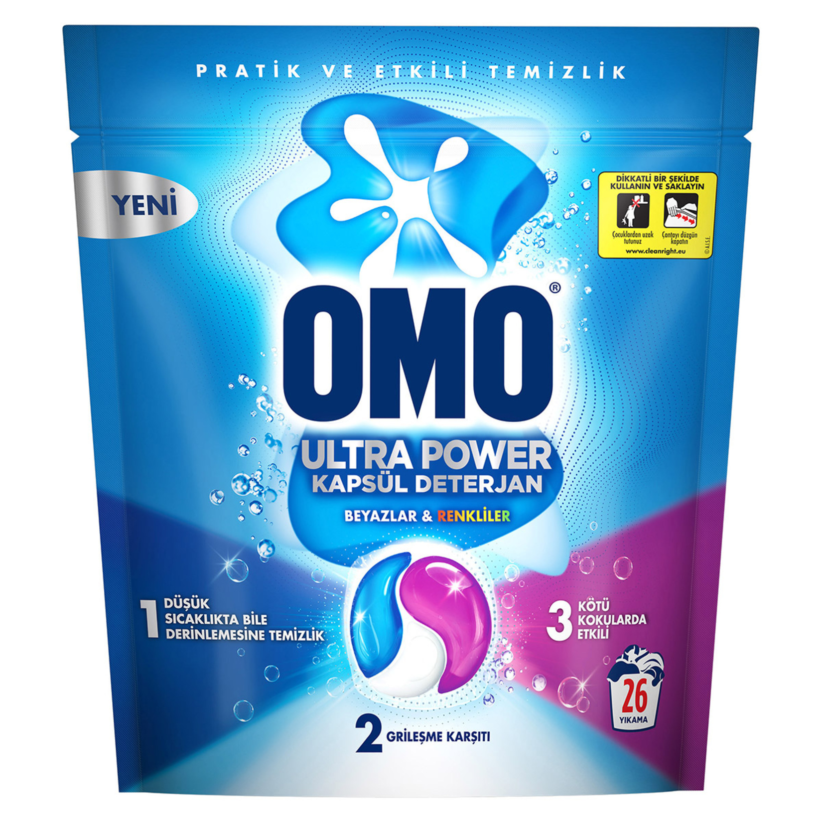 Omo Ultra Power Kapsül Deterjan 26 Kapsül 338 G - Görsel 1