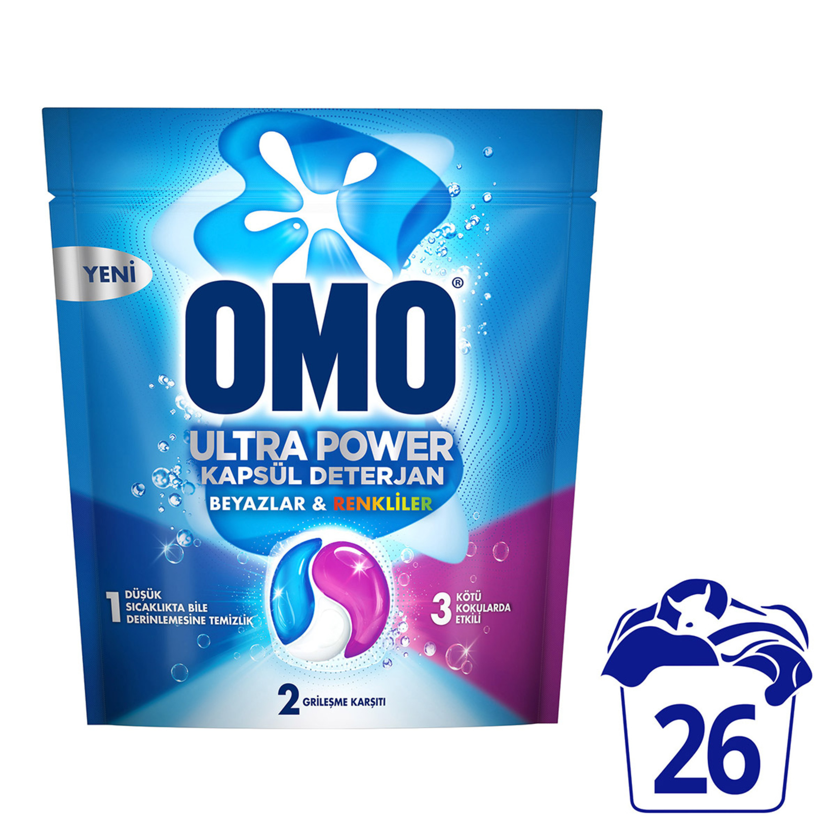 Omo Ultra Power Kapsül Deterjan 26 Kapsül 338 G - Görsel 2