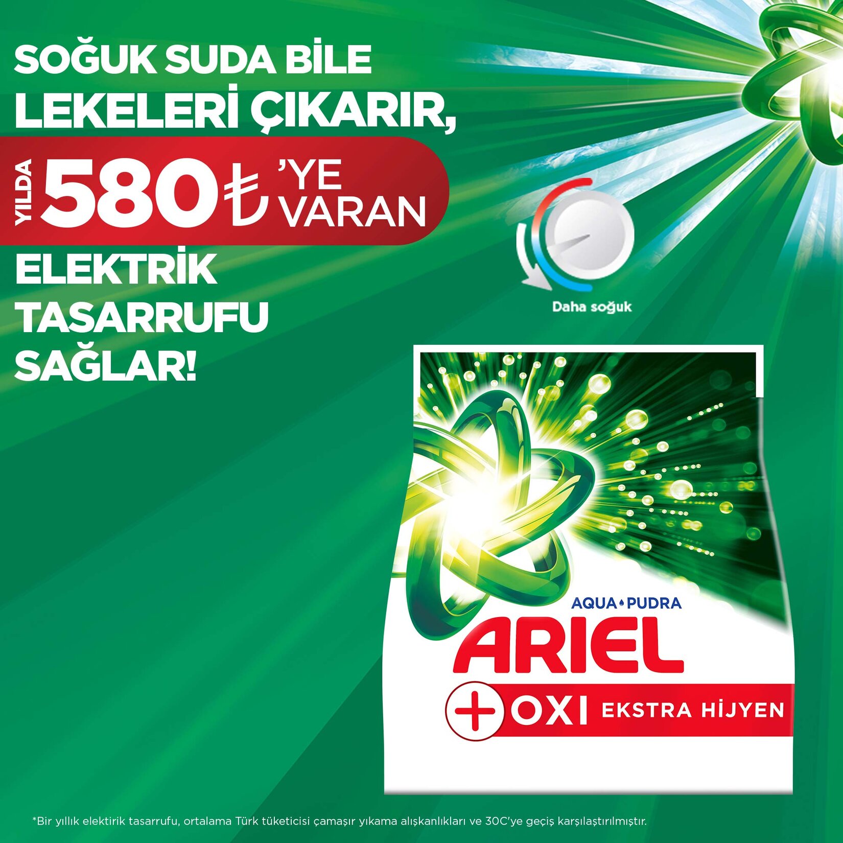 Ariel Dağ Esintisi Renklilere Özel 2 kg AquaPudra Toz Çamaşır Deterjanı - Görsel 4