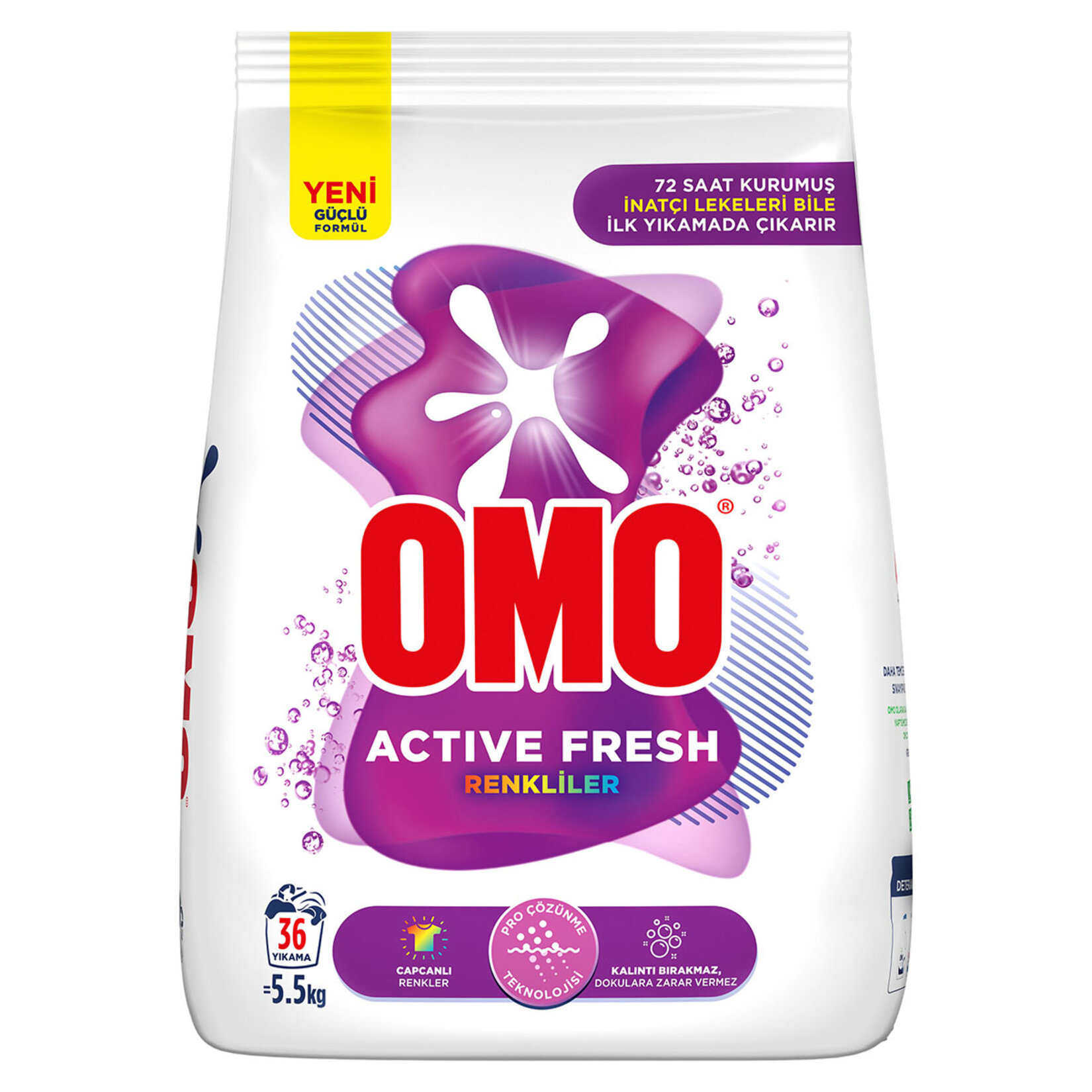 Omo Active Fresh Renkliler Toz Deterjan 36 Yıkama 5.5 Kg - Görsel 1