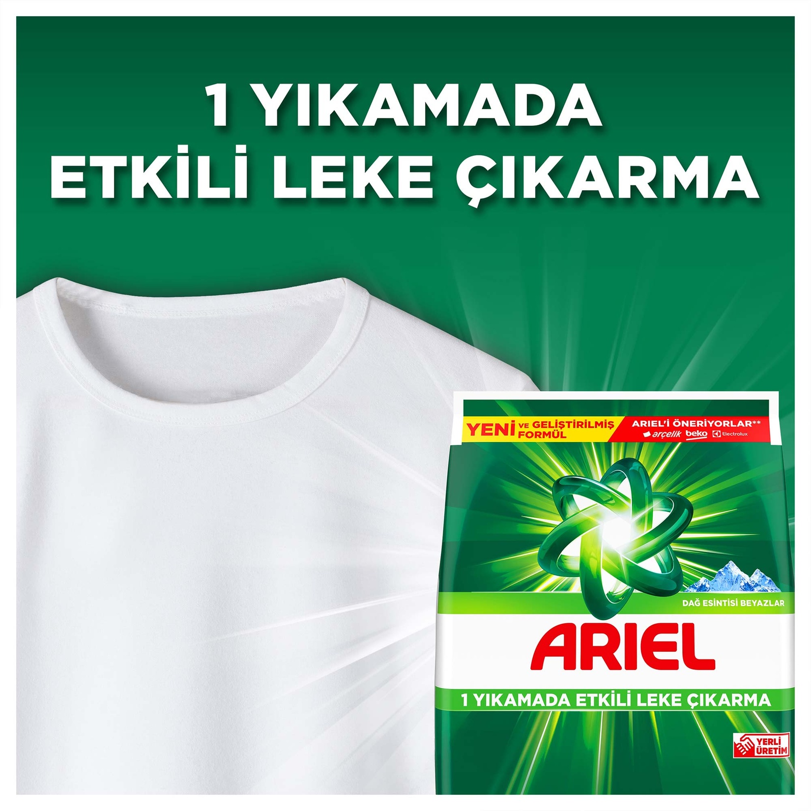 Ariel Dağ Esintisi 1,5 Kg AquaPudra Toz Çamaşır Deterjanı - Görsel 3