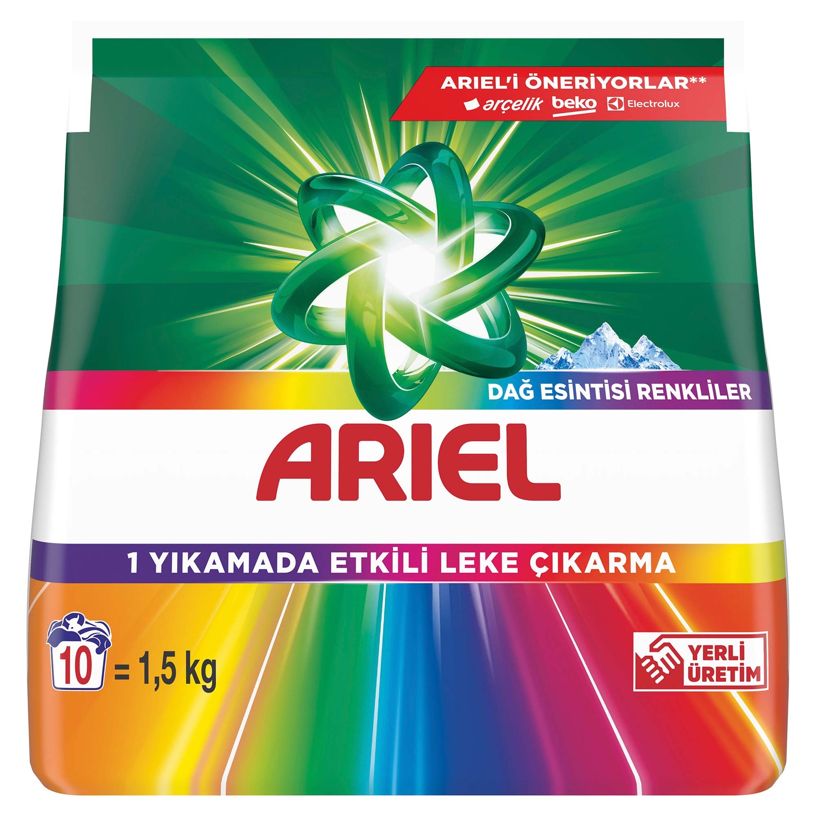 Ariel Dağ Esintisi Renklilere Özel 1,5 kg AquaPudra Toz Çamaşır Deterjanı - Görsel 1