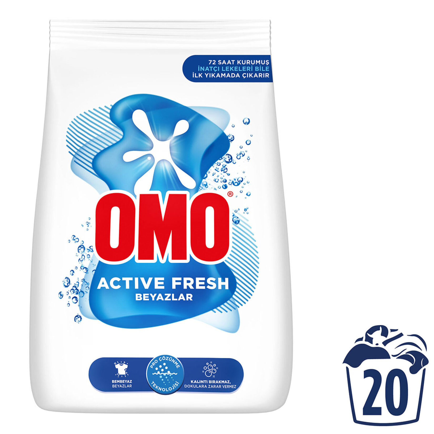 Omo Active Fresh Beyazlar Toz Çamaşır Deterjanı 3 KG 20 yıkama  - Görsel 2