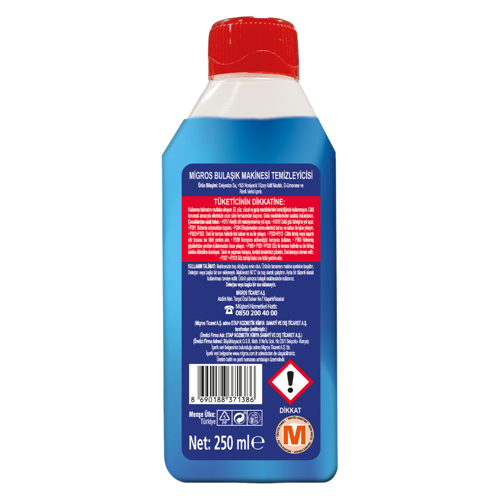 Migros Bulaşık Makinesi Temizleme Limon Kokulu 250 Ml - Görsel 2