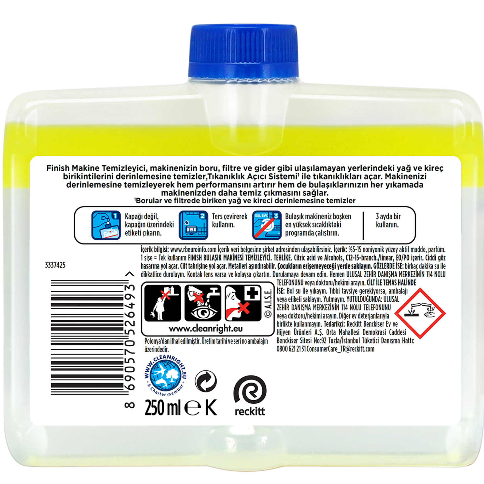 Finish Bulaşık Makinesi Hijyen Temizleyici 250 Ml Limon - Görsel 5