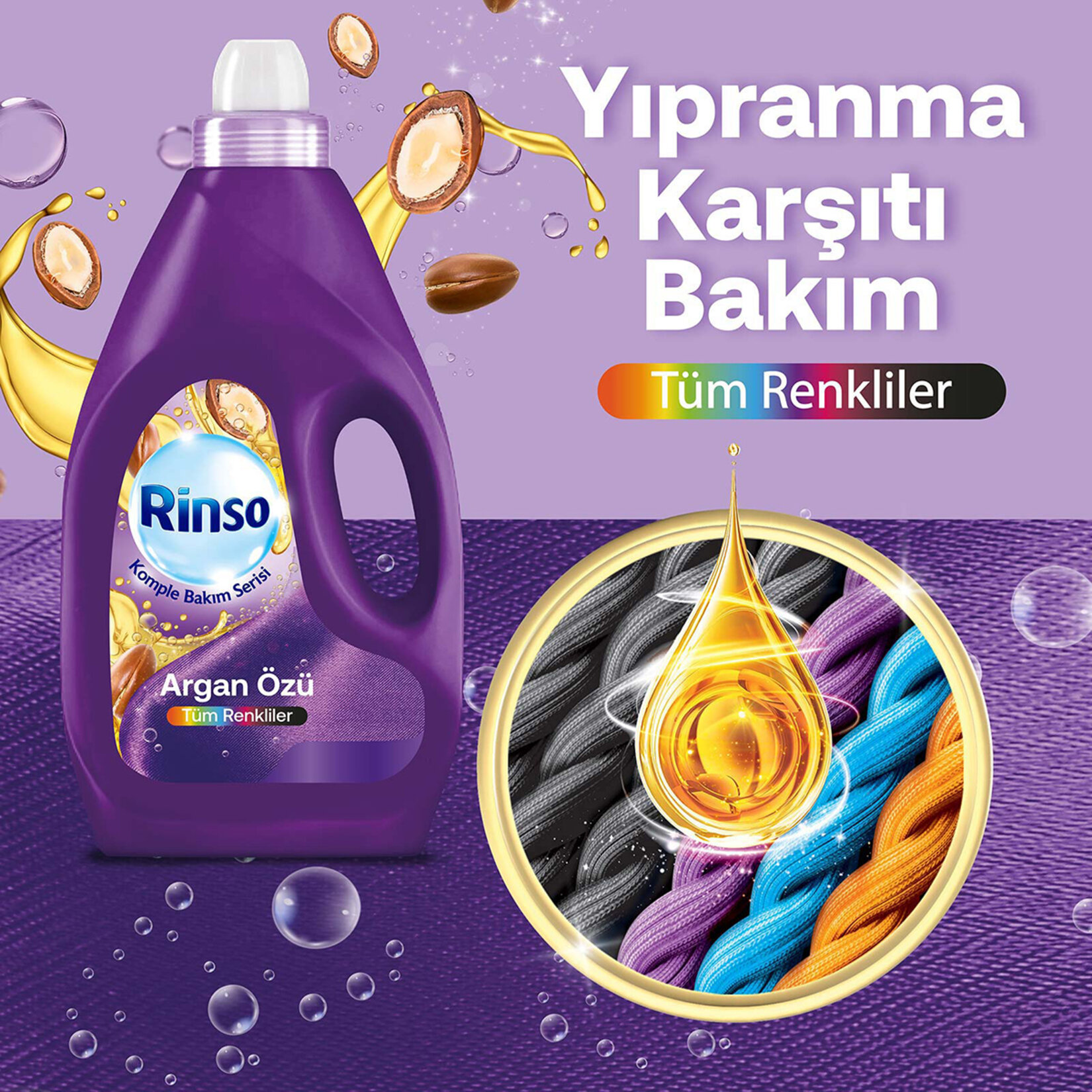 Rinso Sıvı Çamaşır Deterjanı Komple Bakım Serisi Renkliler 50 Yıkama 3 L - Görsel 4