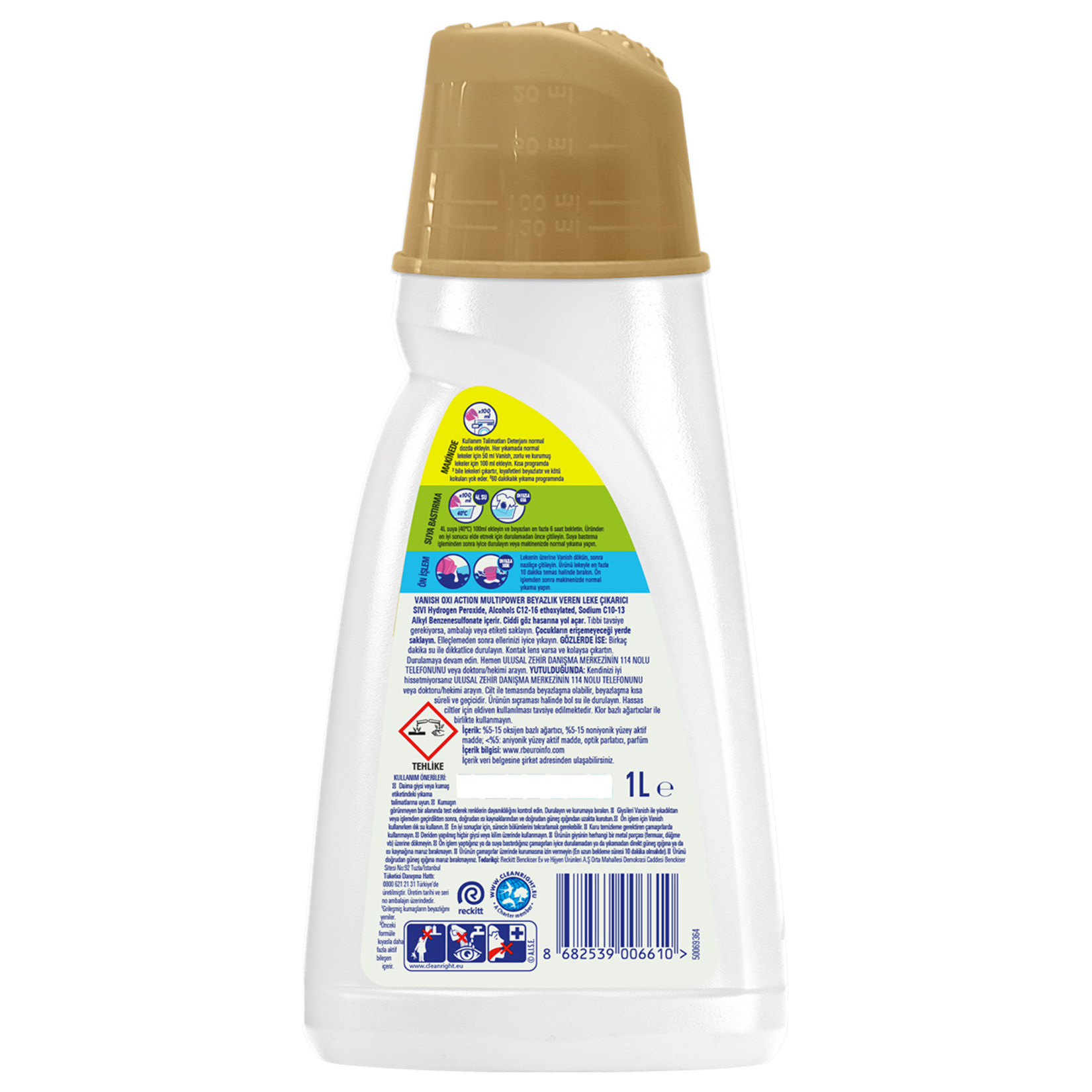 Kosla Vanish Multipower Sıvı Leke Çıkarıcı Beyaz 1 L - Görsel 5