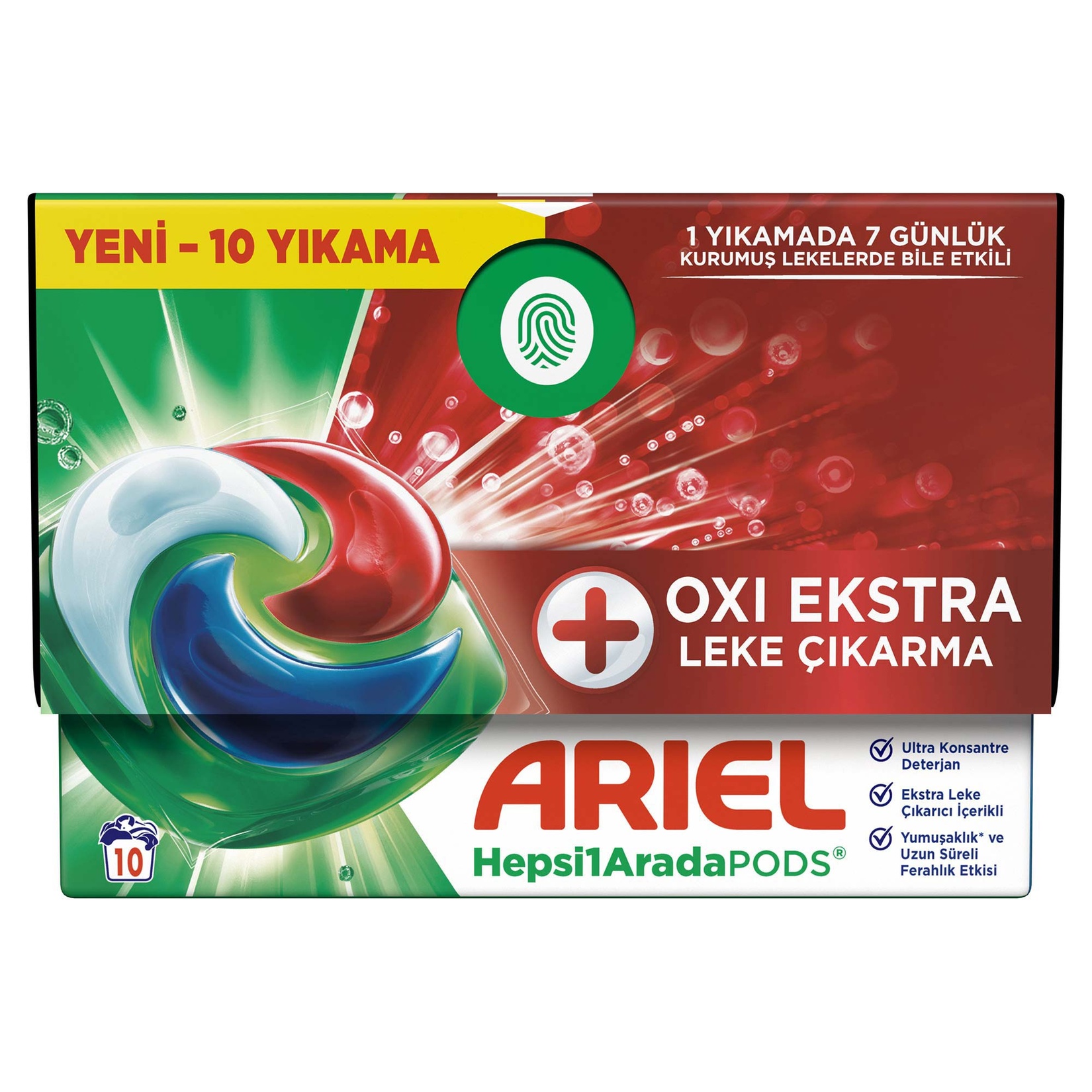 Ariel Hepsi1Arada PODS® Oxi Extra Leke Çıkarma Kapsül Çamaşır Deterjanı Beyazlar ve Renkliler 10 Yıkama 245 G - Görsel 1