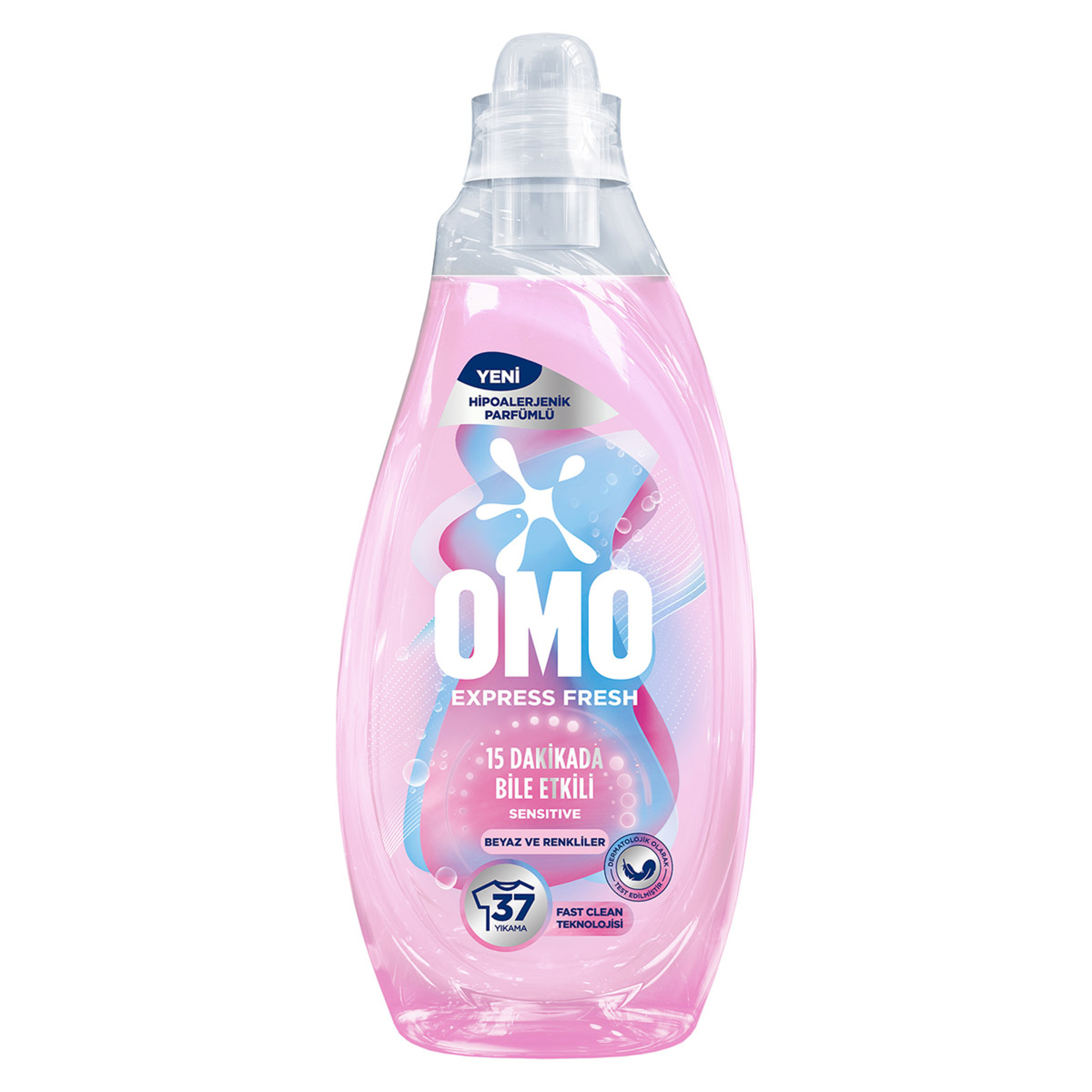 Omo Express Fresh Sensitive Beyaz ve Renkliler Sıvı Çamaşır Deterjanı 1480 Ml - Görsel 1
