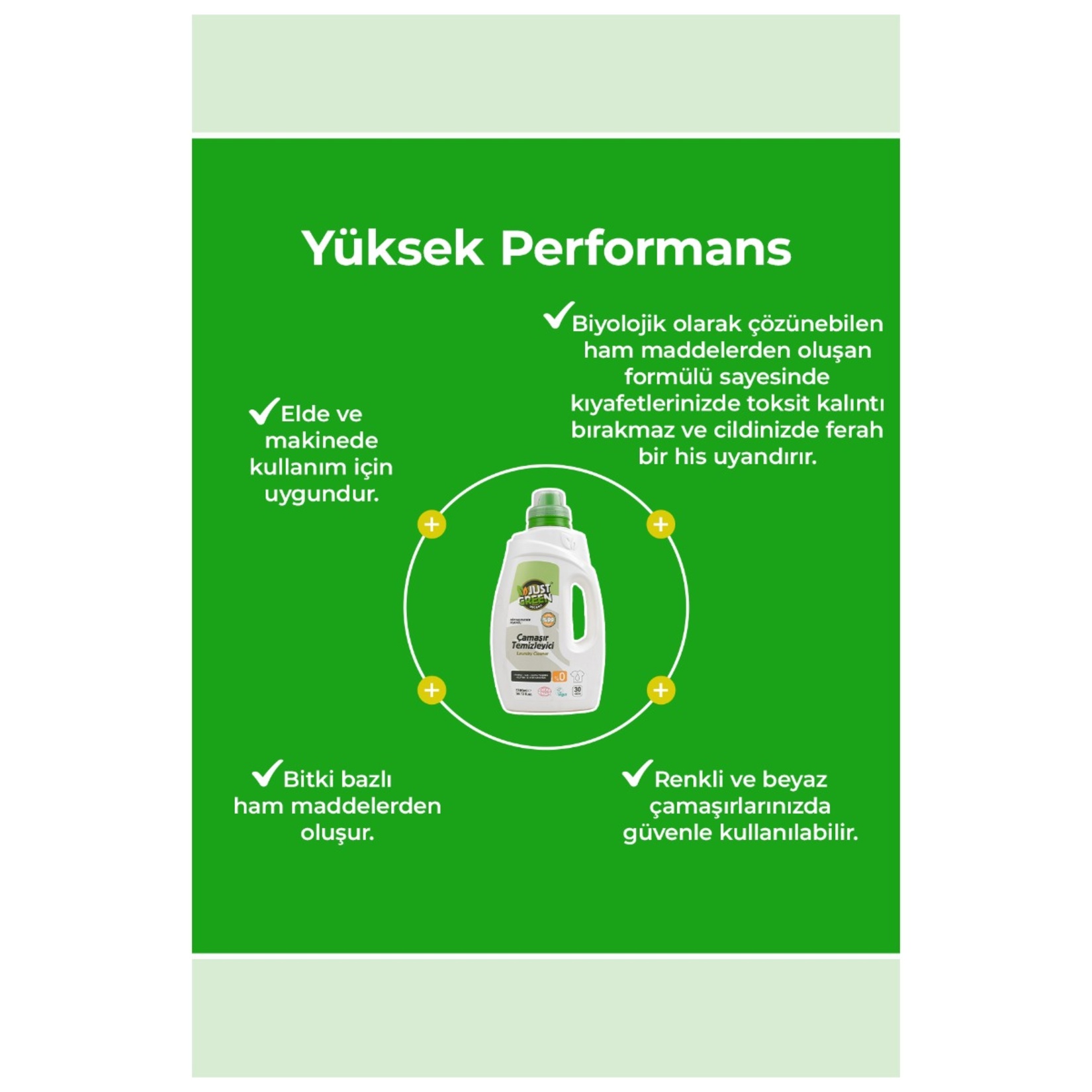 Just Green Organic Çamaşır Temizleyici 30 Yıkama 1.5 L - Görsel 2