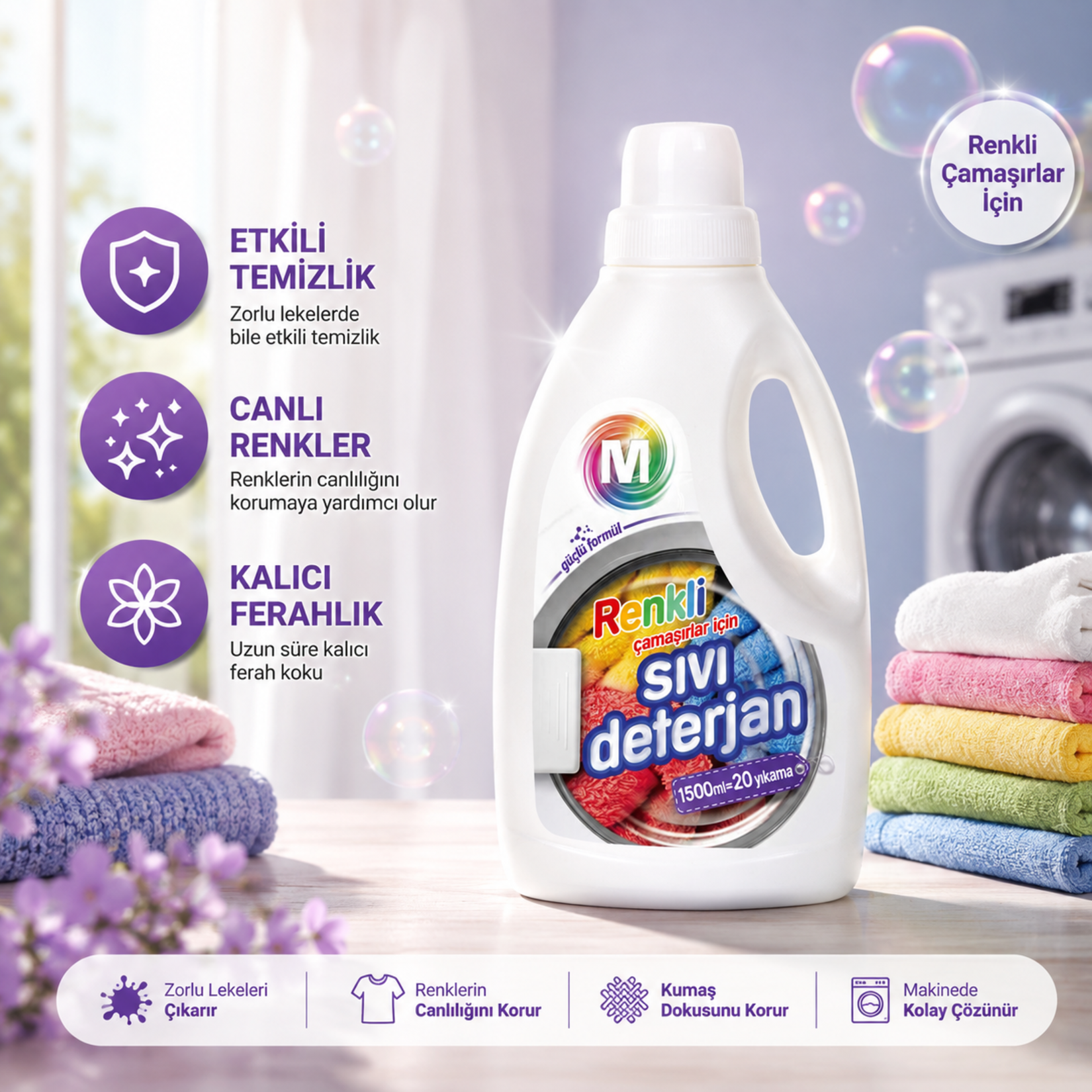 Migros Sıvı Deterjan Renkliler 1500 Ml - Görsel 2