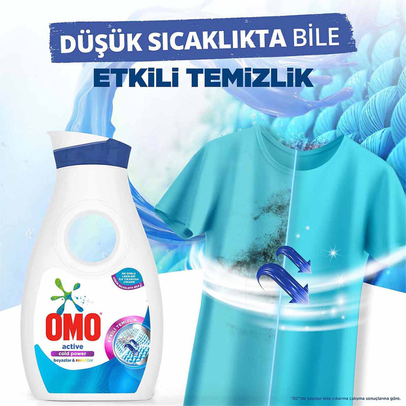 Omo Sıvı Çamaşır Deterjanı Active Beyazlar ve Renkliler 910 ML 14 Yıkama - Görsel 5