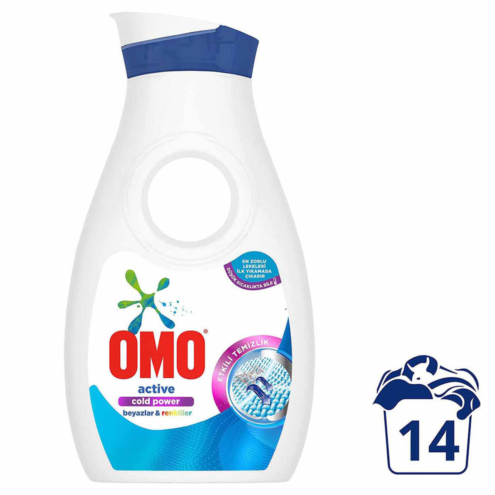 Omo Sıvı Çamaşır Deterjanı Active Beyazlar ve Renkliler 910 ML 14 Yıkama - Görsel 2