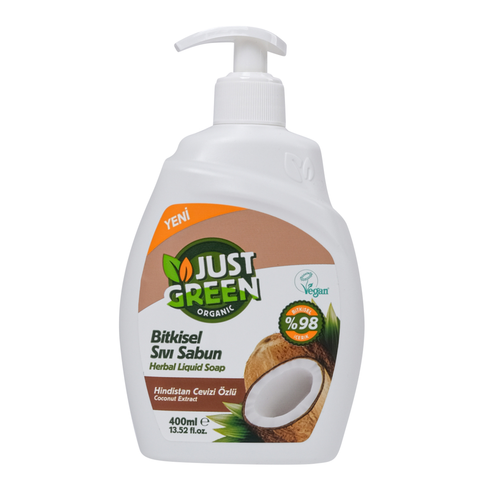 Just Green Organic Hindistan Cevizli Sıvı Sabun 400 Ml - Görsel 1