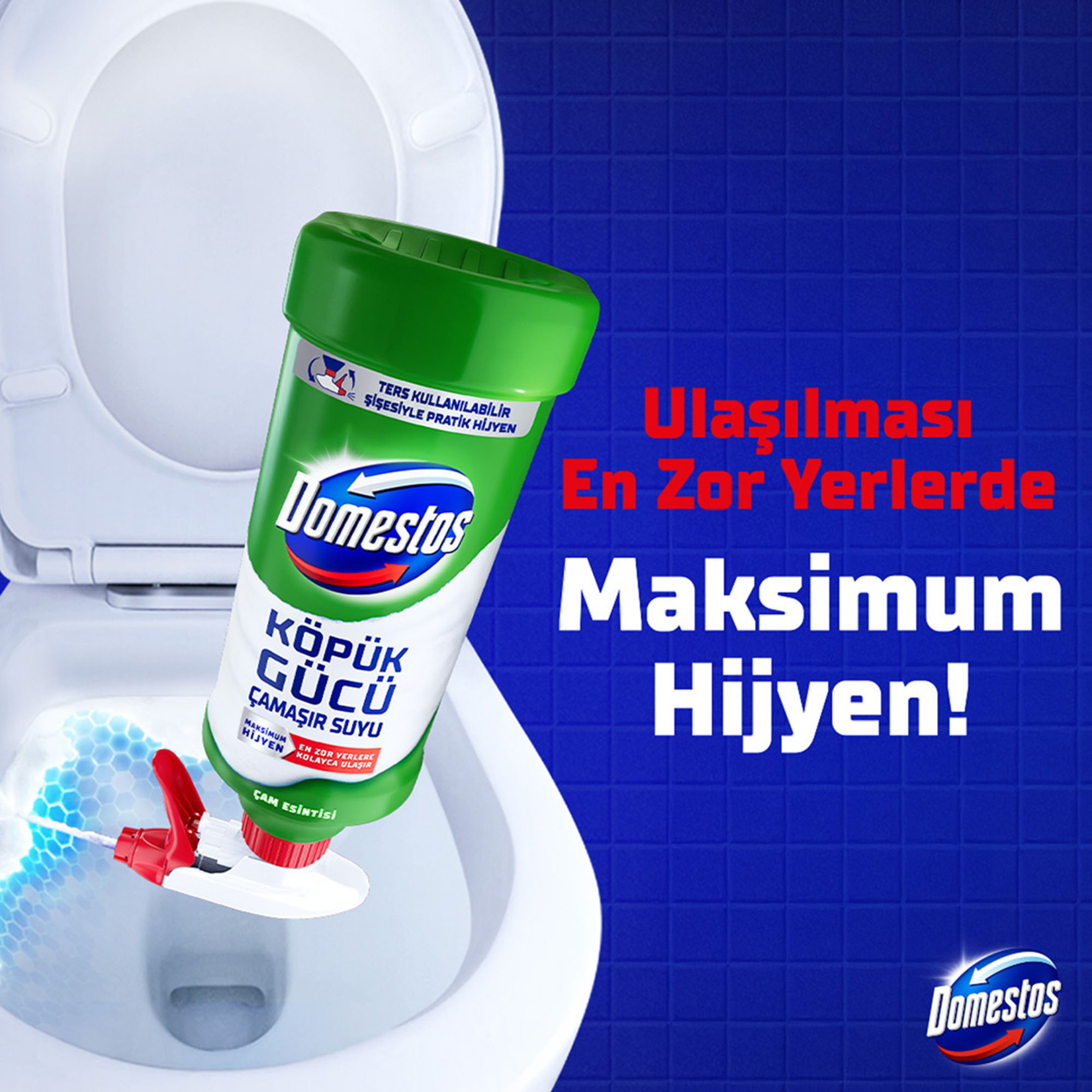 Domestos Köpük Gücü Çam Esintisi Çamaşır Suyu 450 Ml - Görsel 3