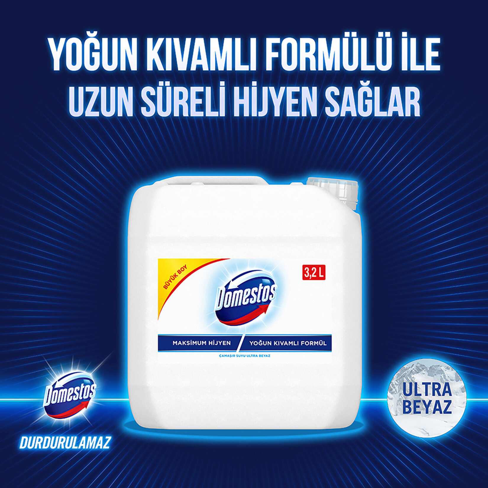 Domestos Yoğun Kıvamlı Çamaşır Suyu Ultra Beyaz Maksimum Hijyen Büyük Boy 3240 Ml - Görsel 3