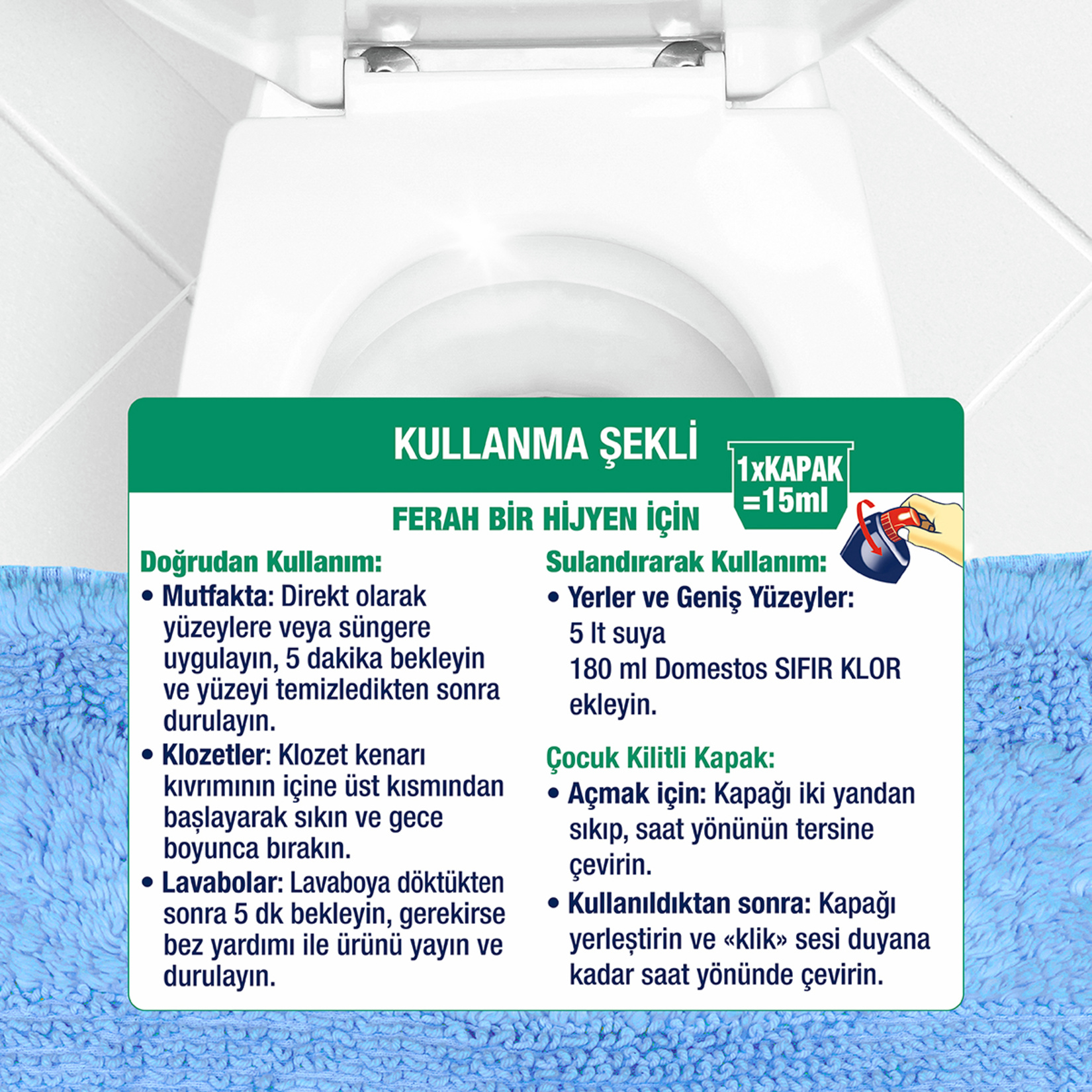 Domestos Yoğun Kıvamlı Çamaşır Suyu Sıfır Klor Orman Ferahlığı Leke Yapmaz 675 Ml - Görsel 5