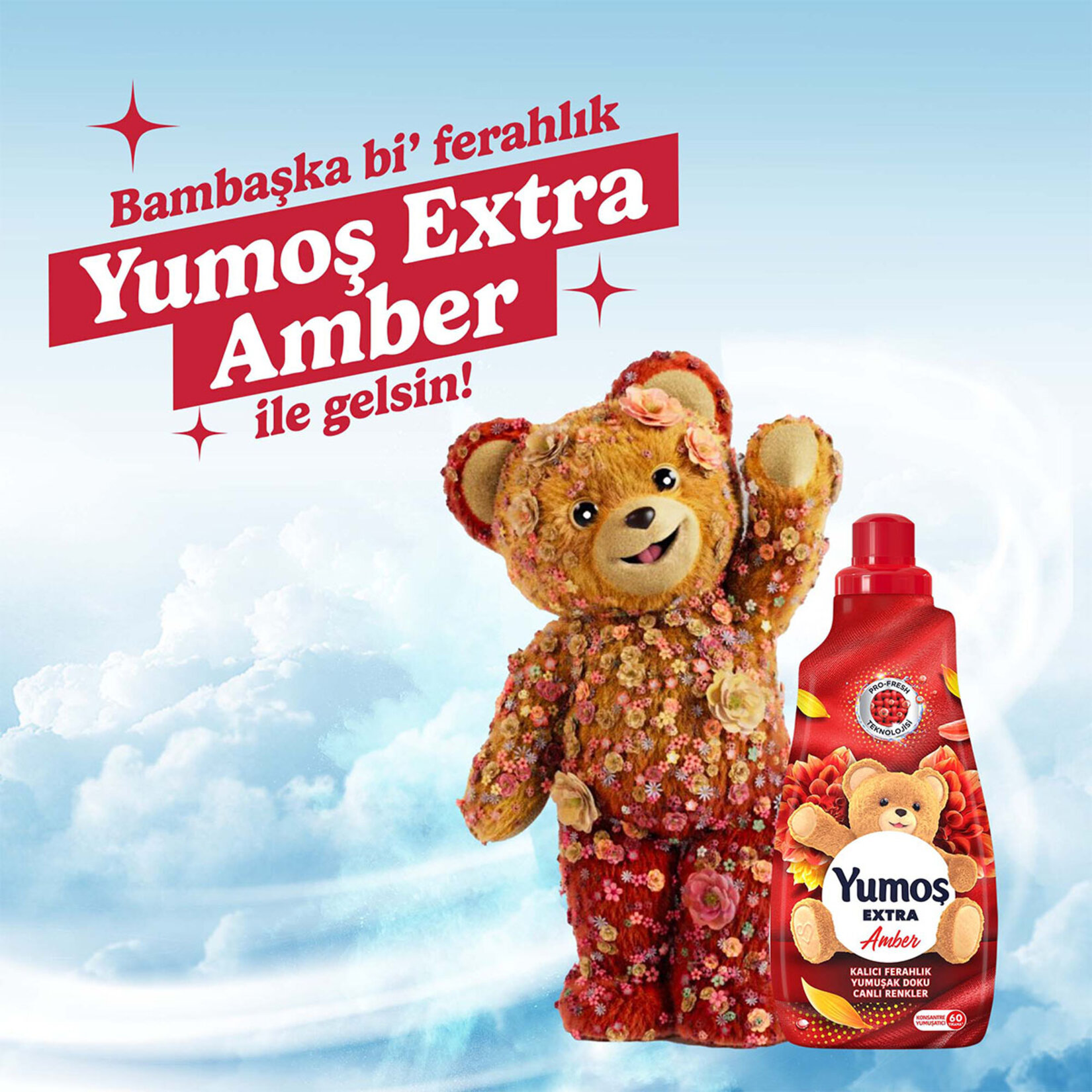 Yumoş Extra Konsantre Çamaşır Yumuşatıcı Amber 1440 ml 60 Yıkama - Görsel 3