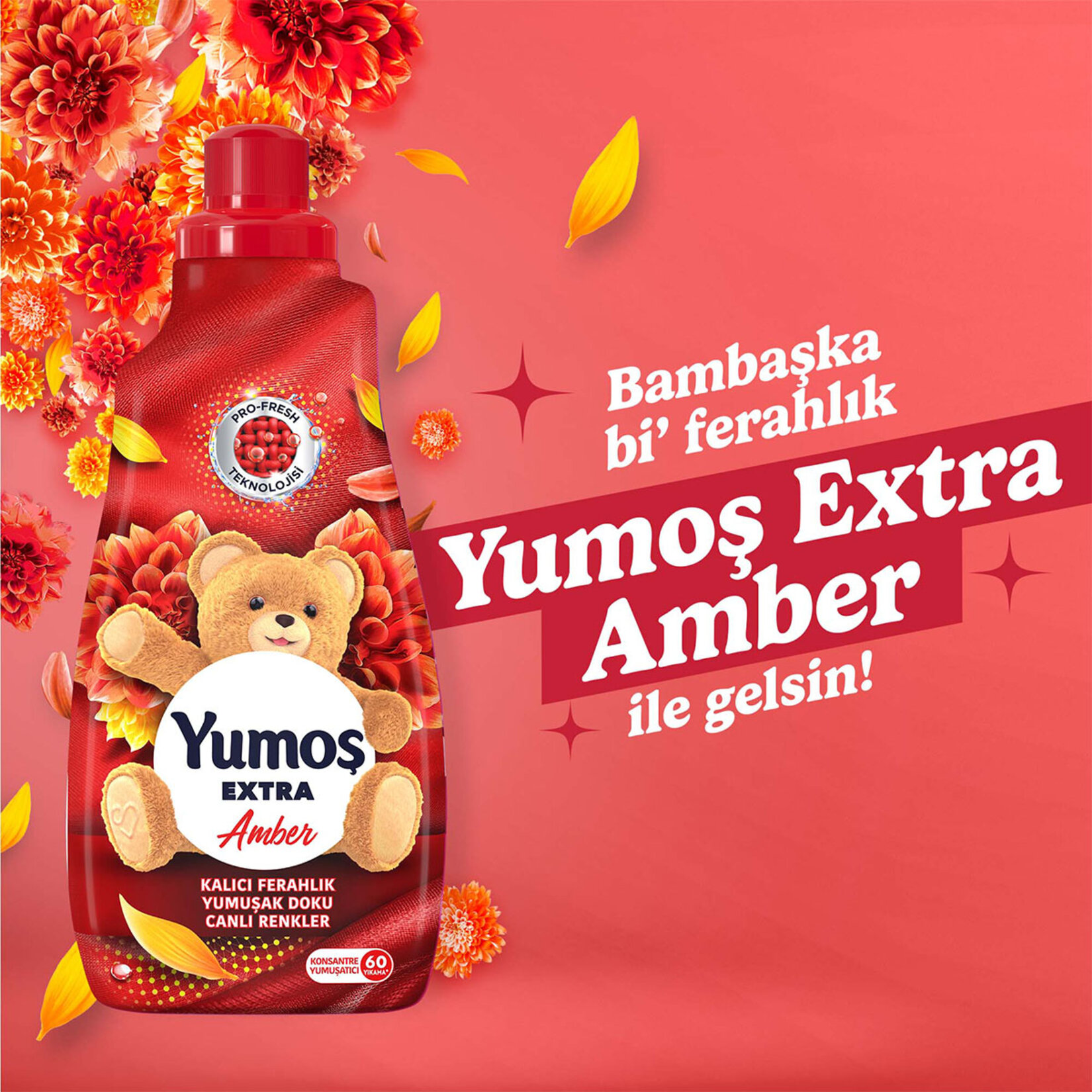 Yumoş Extra Konsantre Çamaşır Yumuşatıcı Amber 1440 ml 60 Yıkama - Görsel 4