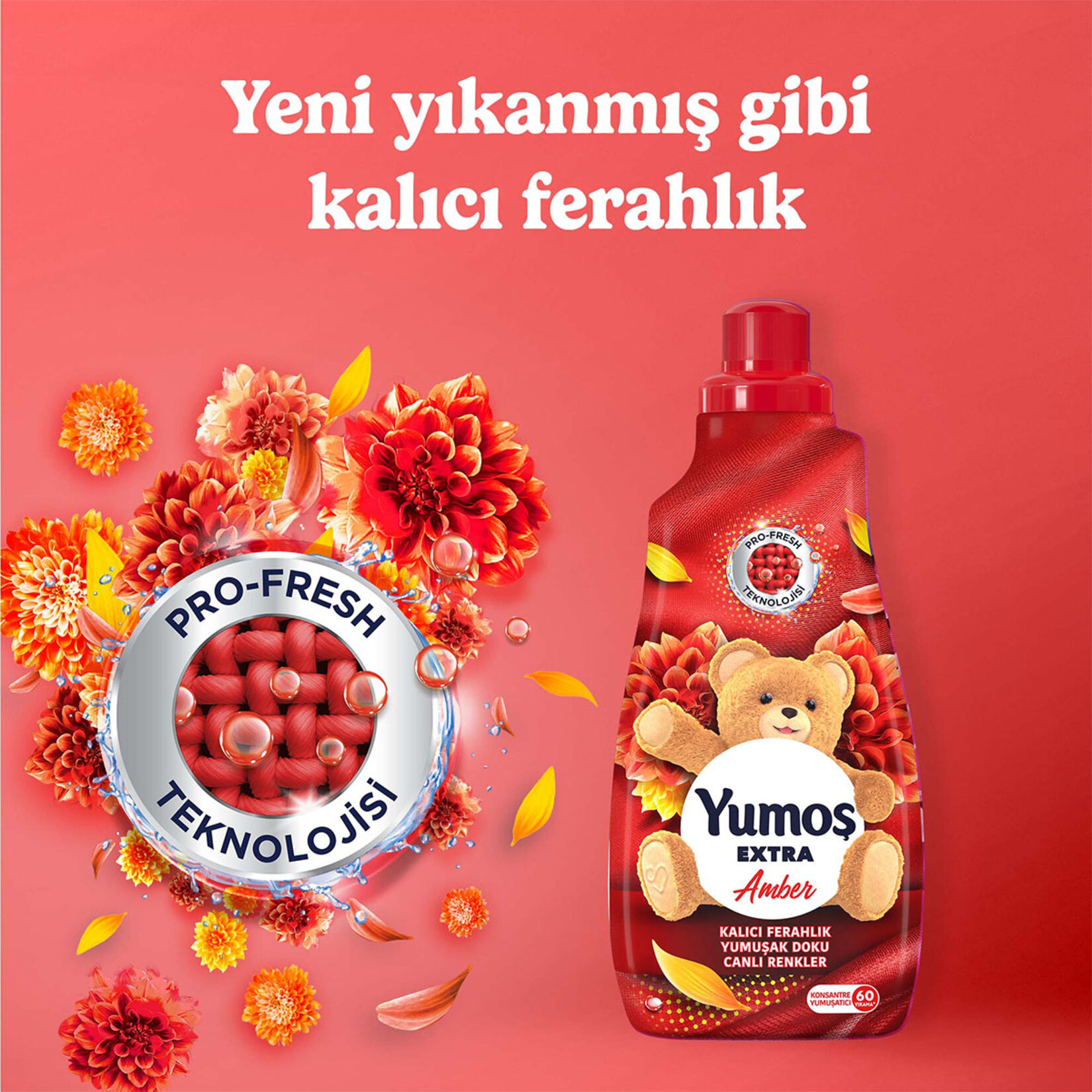 Yumoş Extra Konsantre Çamaşır Yumuşatıcı Amber 1440 ml 60 Yıkama - Görsel 5