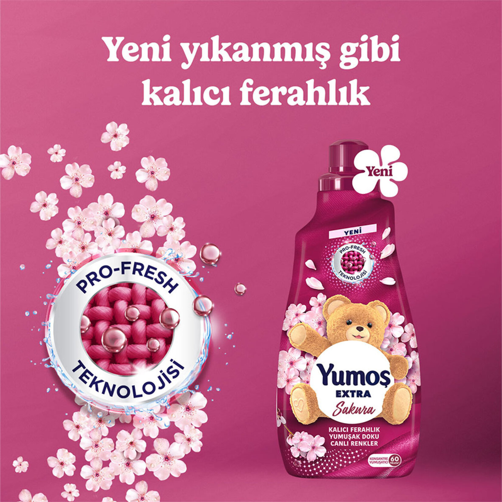 Yumoş Extra Konsantre Çamaşır Yumuşatıcı Sakura 1440 Ml 60 Yıkama - Görsel 5