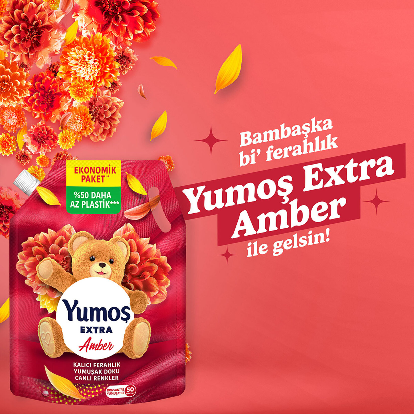 Yumoş Extra Amber Konsantre Yumuşatıcı Pouch 1200 Ml - Görsel 4