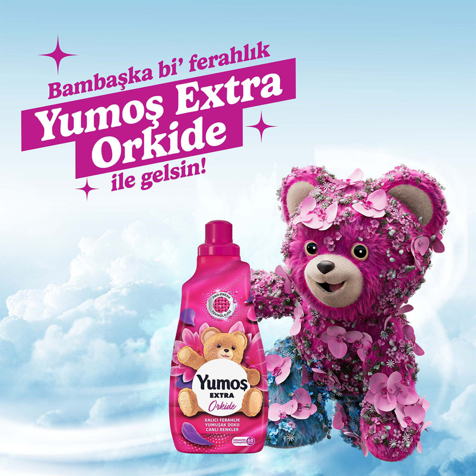 Yumoş Çamaşır Yumuşatıcısı Extra Konsantre Orkide 1440 ML 60 Yıkama - Görsel 3