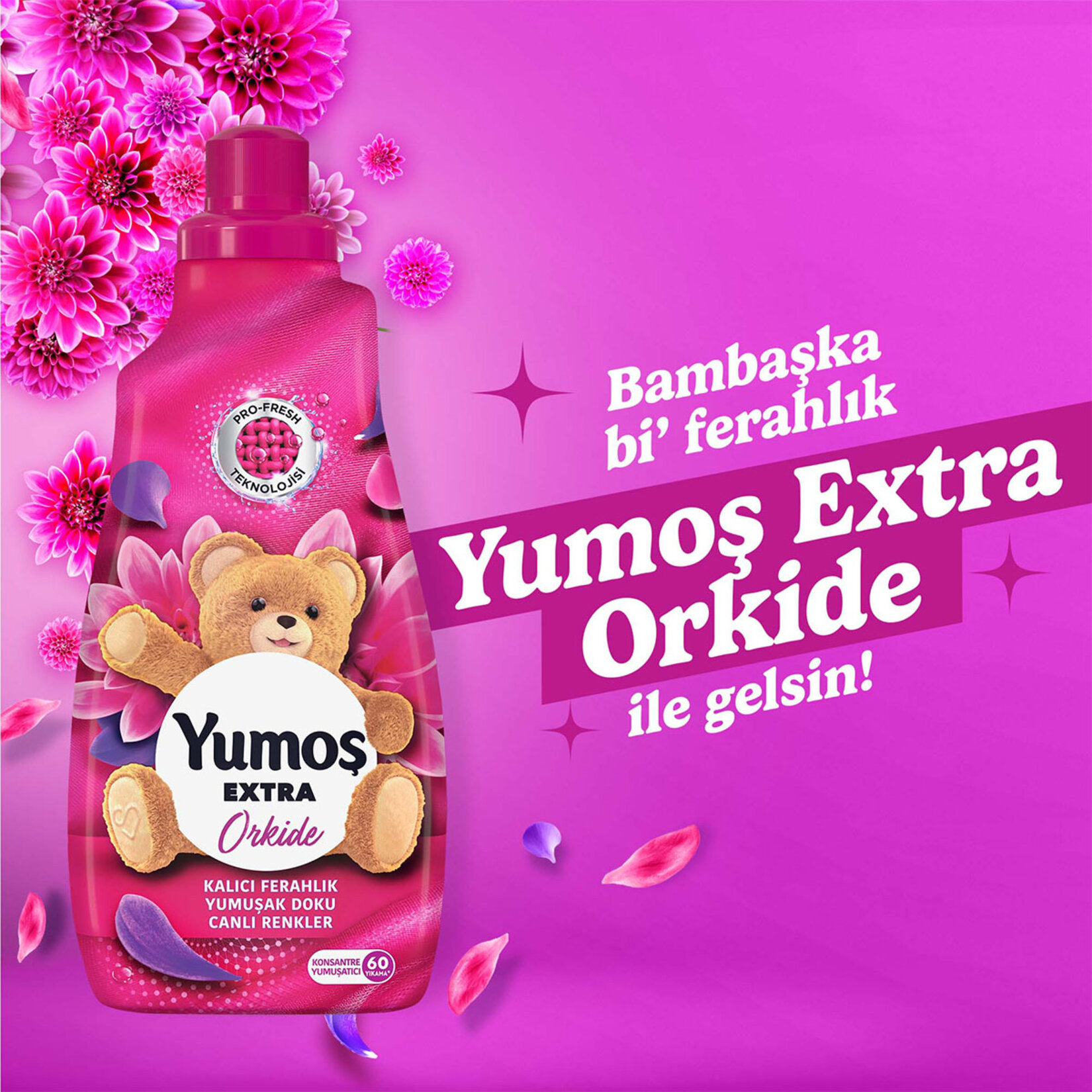 Yumoş Çamaşır Yumuşatıcısı Extra Konsantre Orkide 1440 ML 60 Yıkama - Görsel 4