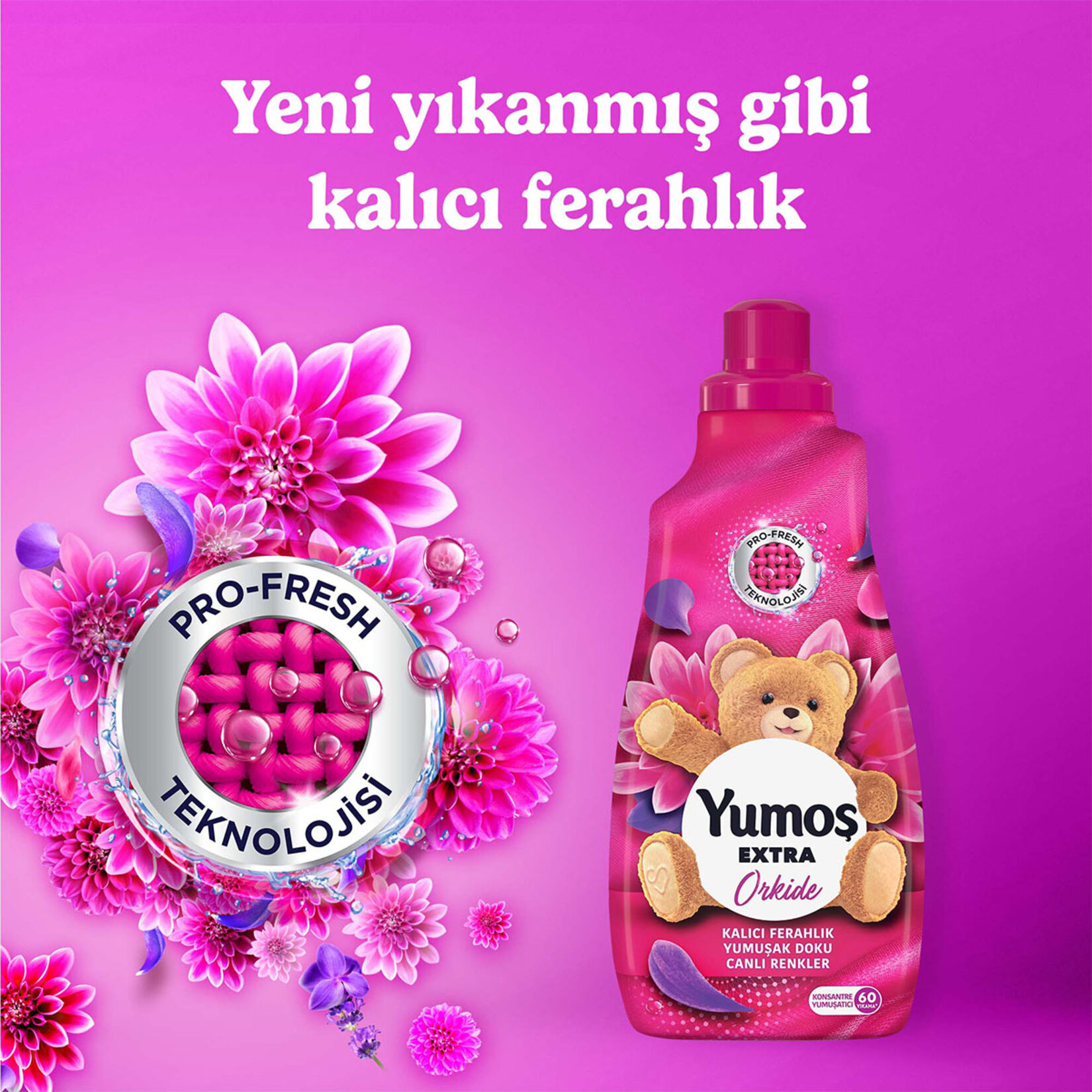 Yumoş Çamaşır Yumuşatıcısı Extra Konsantre Orkide 1440 ML 60 Yıkama - Görsel 5