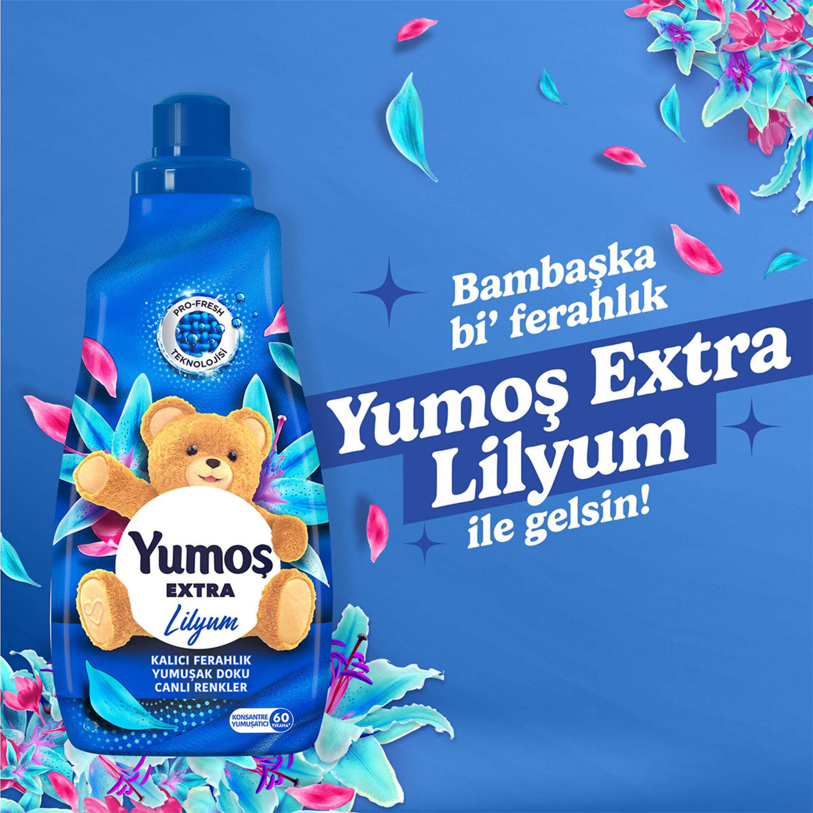 Yumoş Extra Konsantre Çamaşır Yumuşatıcısı Lilyum 1440 ML 60 Yıkama - Görsel 4