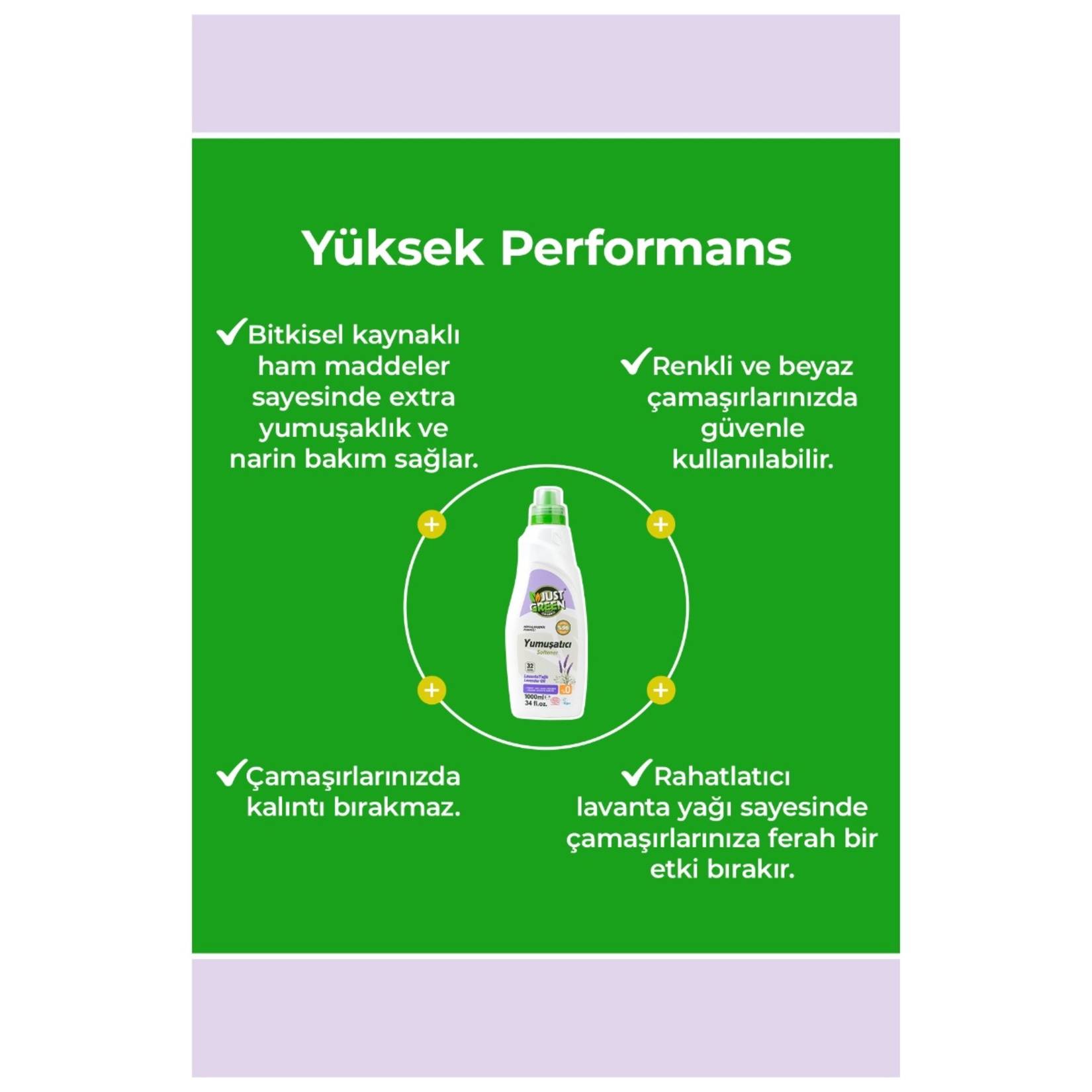 Just Green Organic Yumuşatıcı 32 Yıkama 1 L - Görsel 2