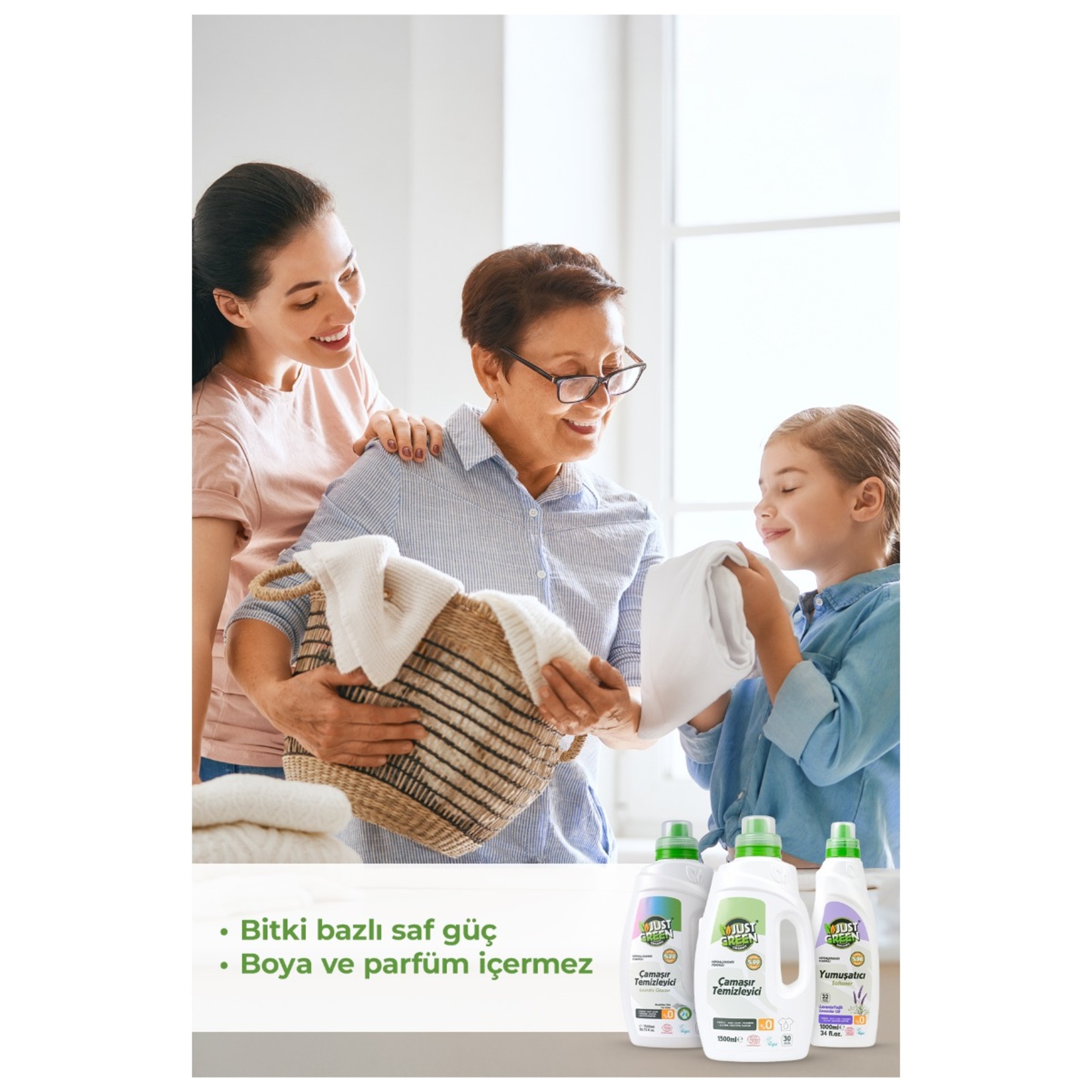 Just Green Organic Yumuşatıcı 32 Yıkama 1 L - Görsel 8
