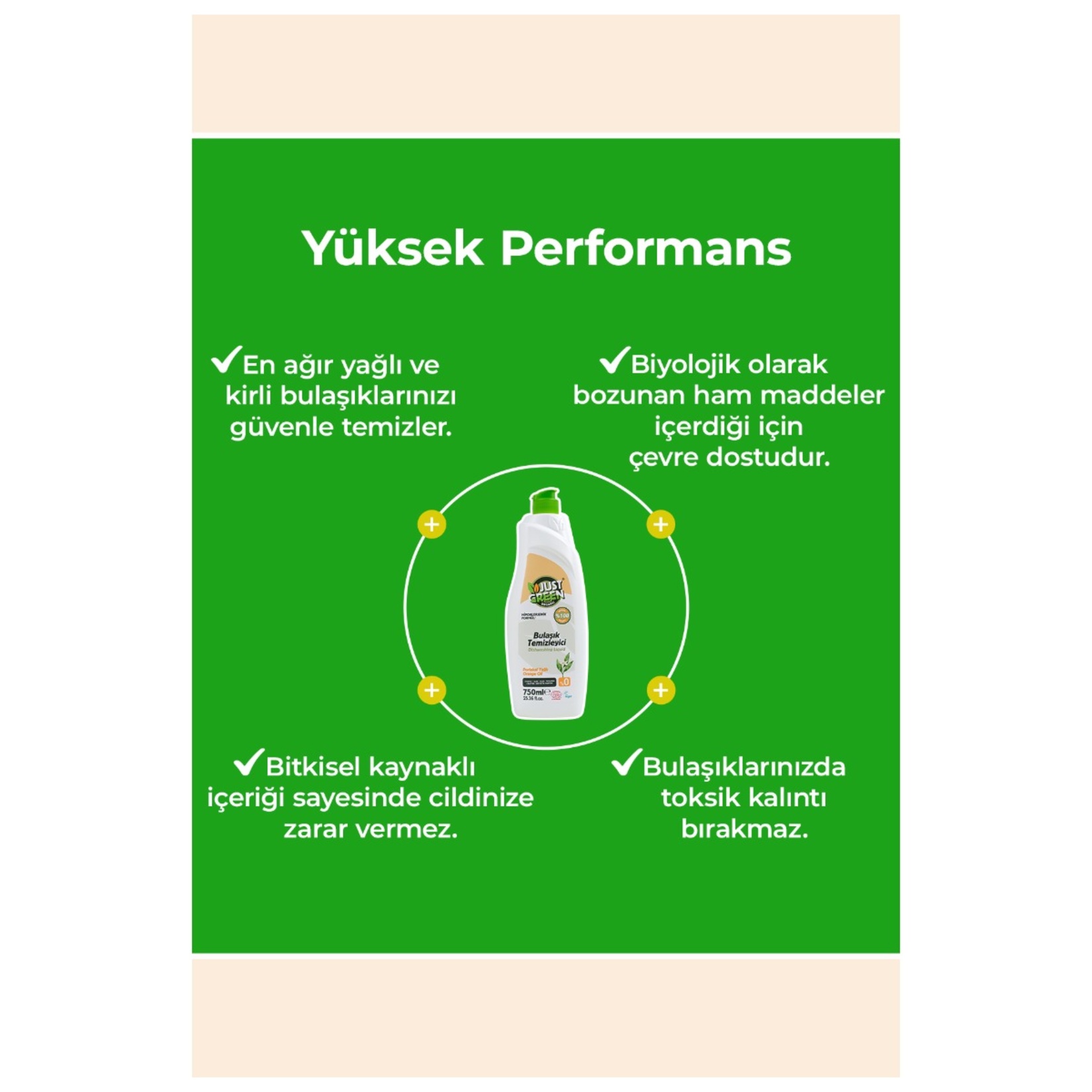 Just Green Organic Bulaşık Temizleyici 750 Ml - Görsel 2