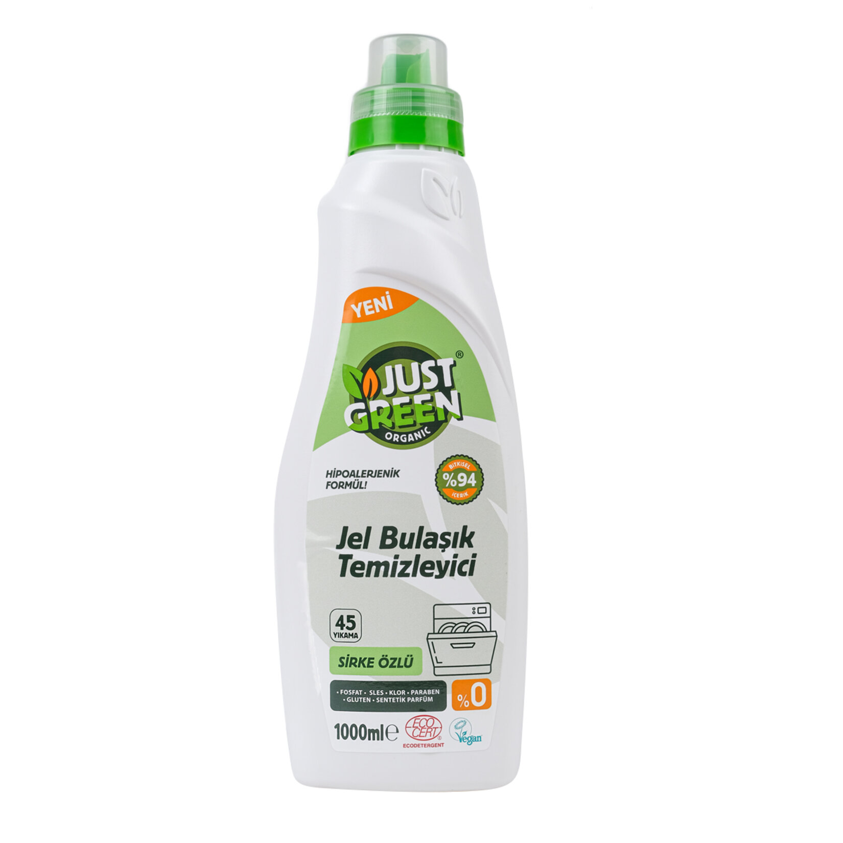 Just Green Organic Bulaşık Makinesi Jeli 45 Yıkama 1 L - Görsel 1