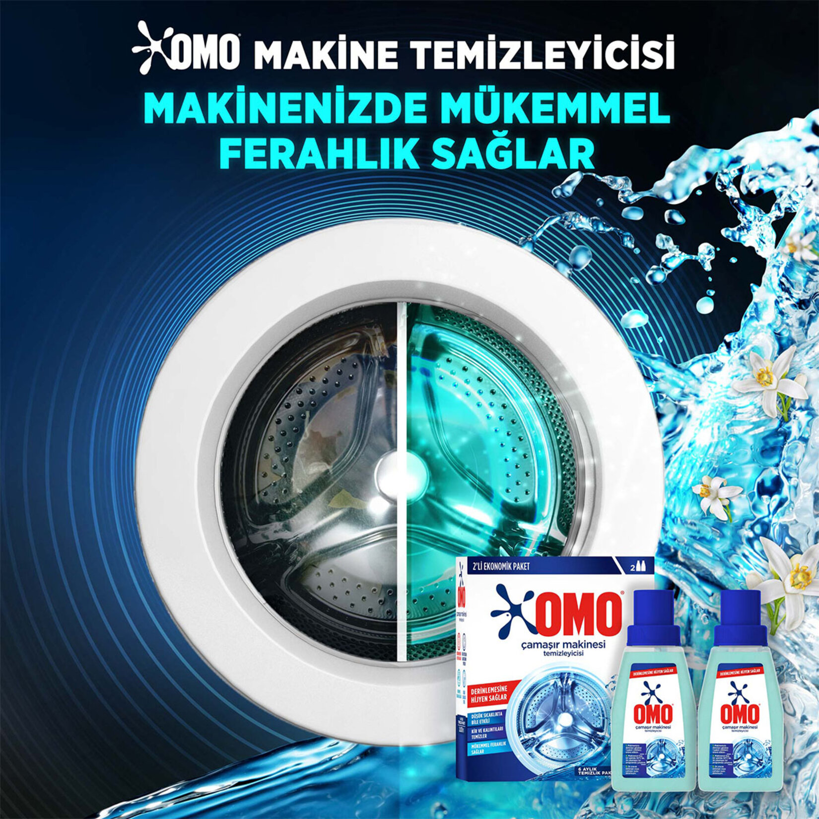 Omo Çamaşır Makinesi Temizleyicisi Çam Esintisi 2x200 Ml - Görsel 4