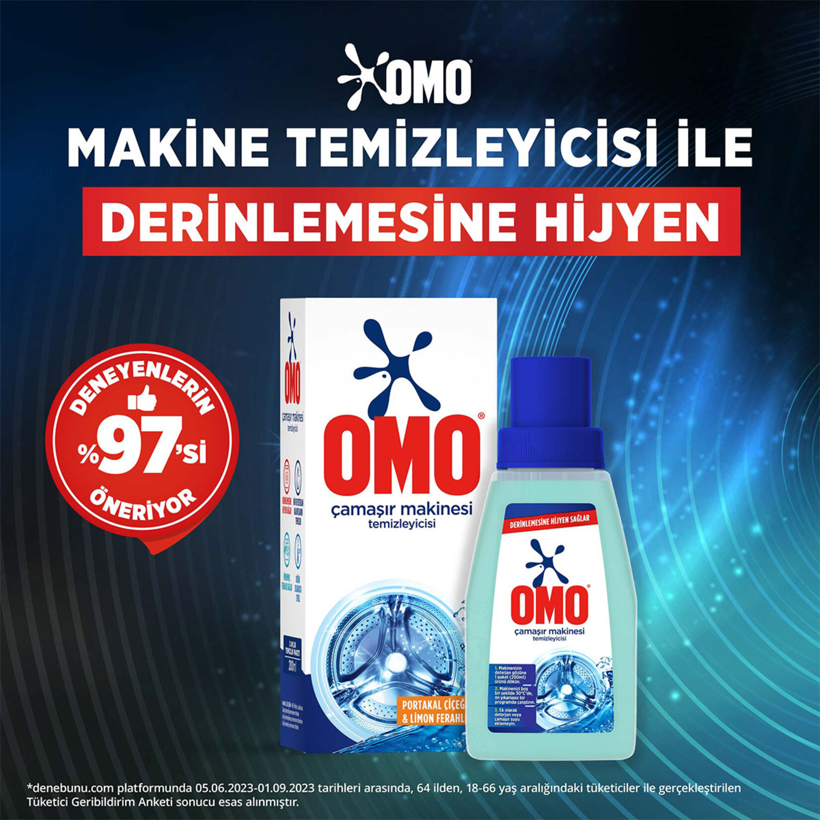 Omo Çamaşır Makinesi Temizleyicisi Derinlemesine Hijyen 200 ml - Görsel 5