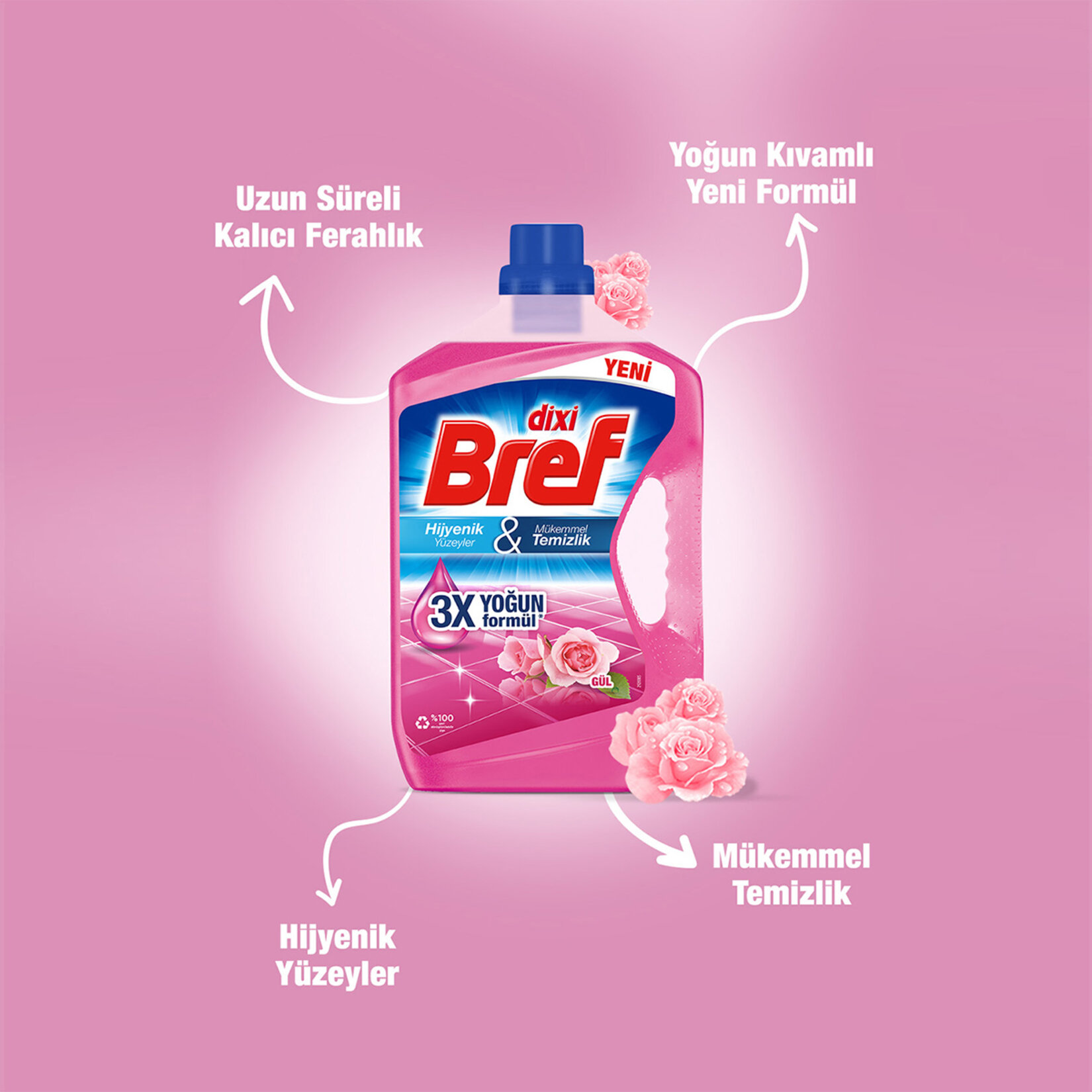 Dixi Bref Gül Yüzey Temizleyici 2.5 L - Görsel 2
