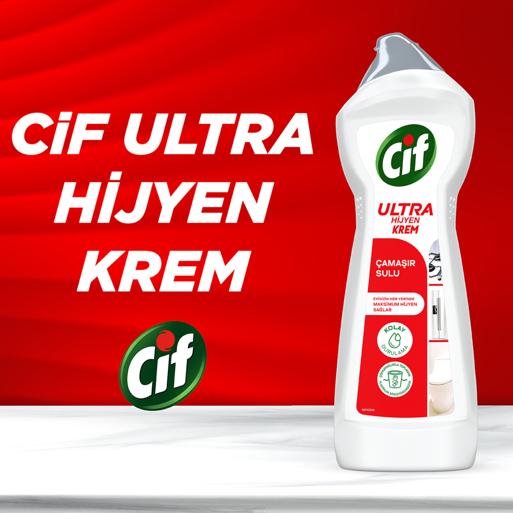Cif Ultra Hijyen Krem 675 Ml - Görsel 3