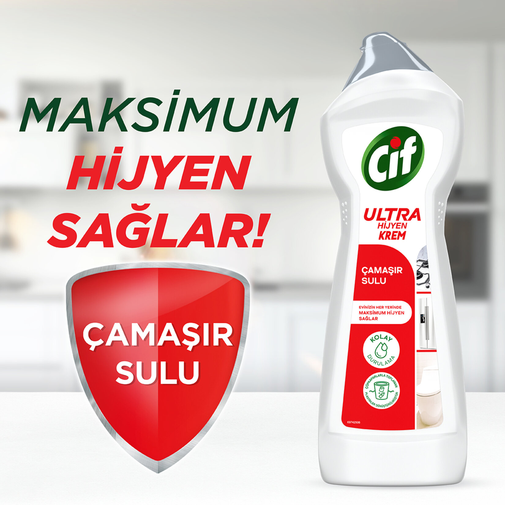 Cif Ultra Hijyen Krem 675 Ml - Görsel 4
