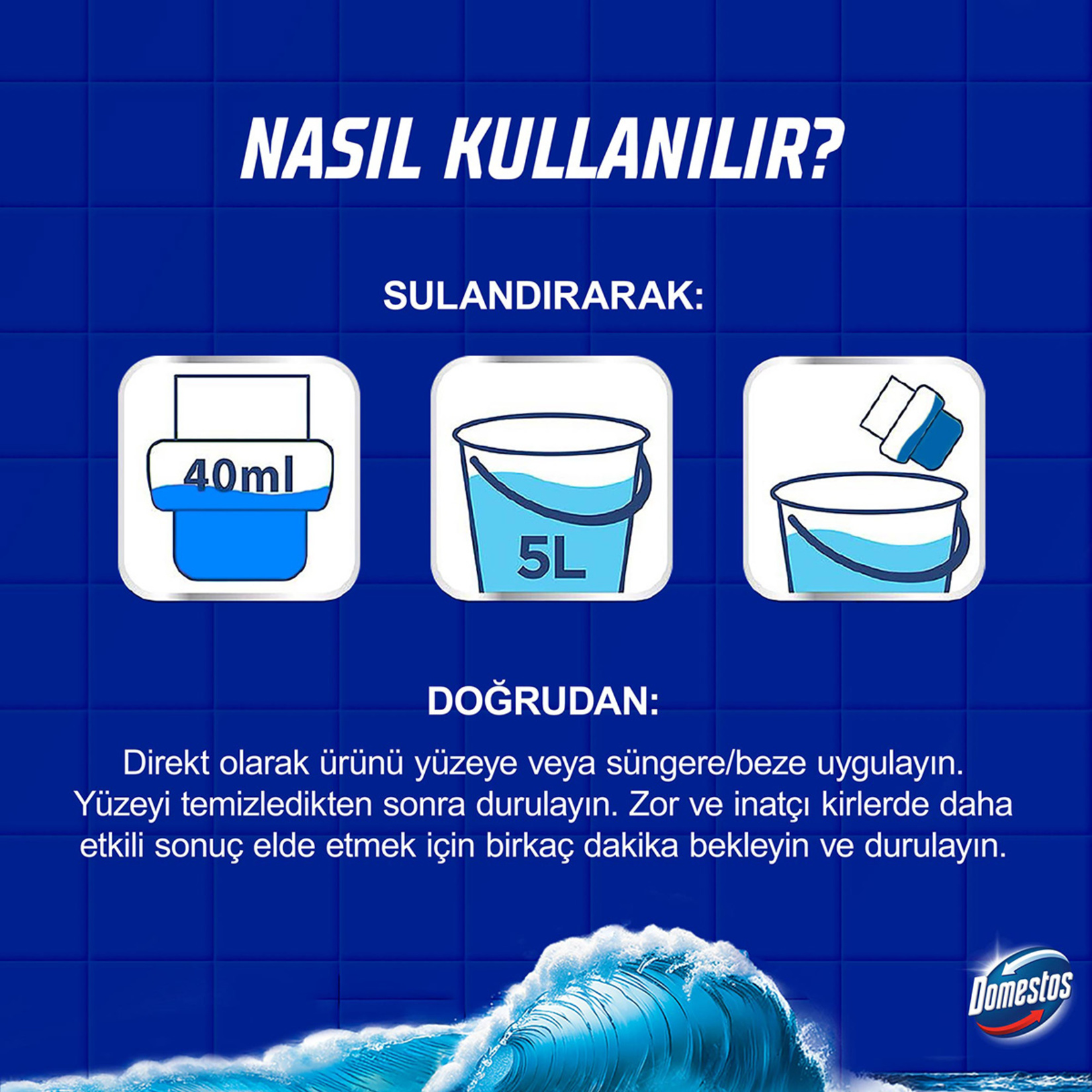 Domestos Yüzey Temizleyici Okyanus Maksimum Hijyen Tüm Yüzeyler için Yüzey Temizleyici 1500 ML - Görsel 5