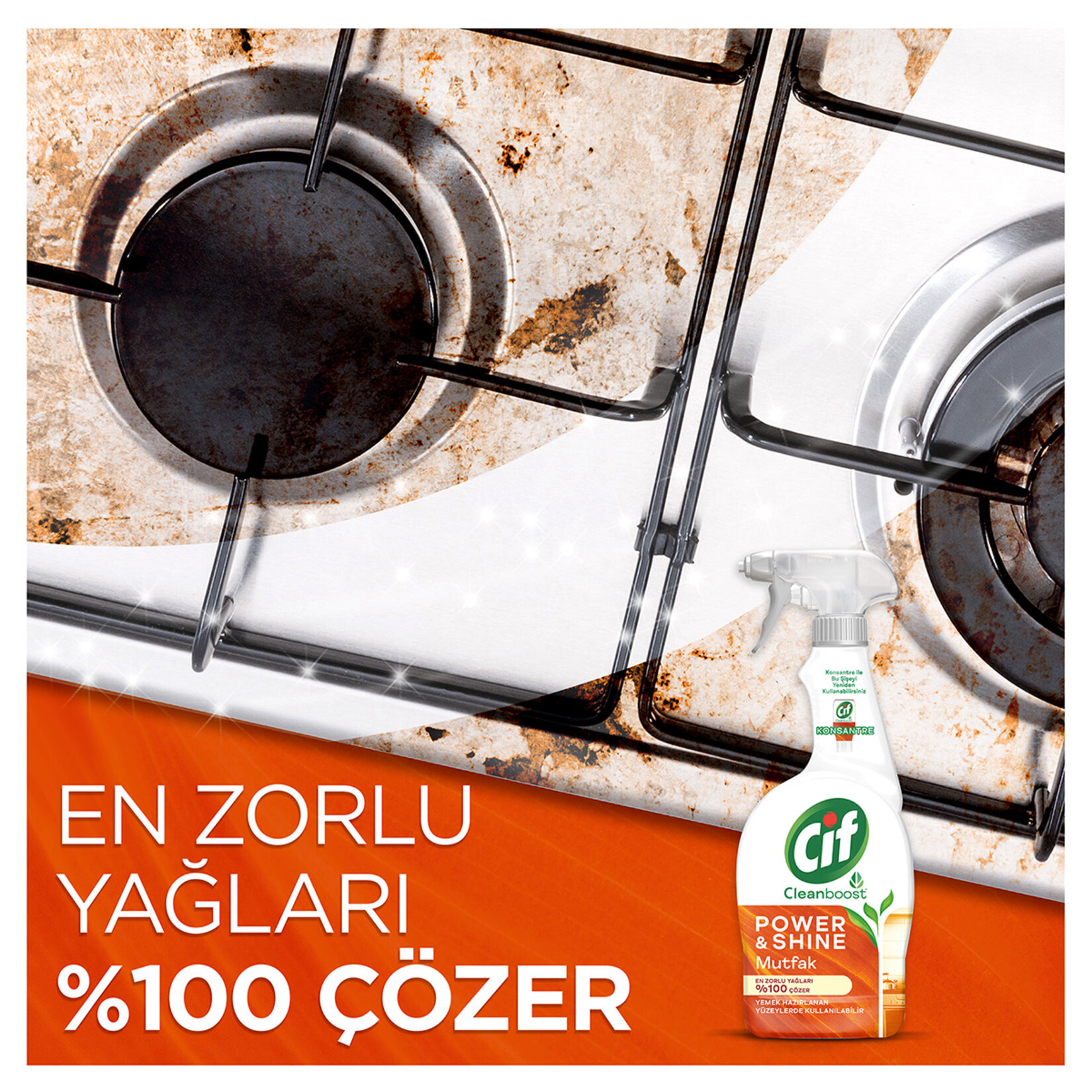 Cif Power & Shine Sprey Mutfak Yağ Çözücü 2 x 750 Ml - Görsel 4
