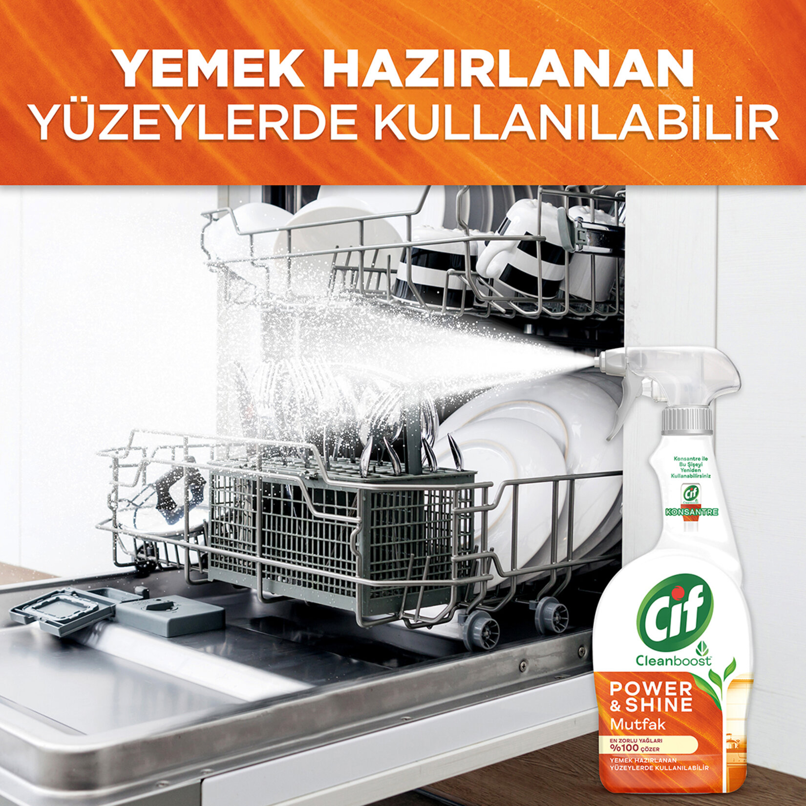 Cif Power & Shine Sprey Mutfak Yağ Çözücü 2 x 750 Ml - Görsel 5