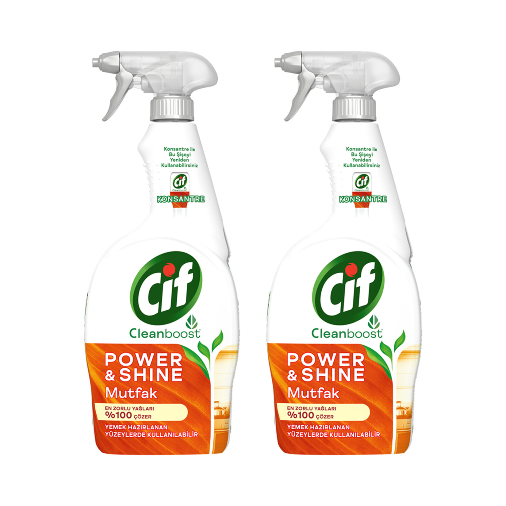 Cif Power & Shine Sprey Mutfak Yağ Çözücü 2 x 750 Ml - Görsel 2