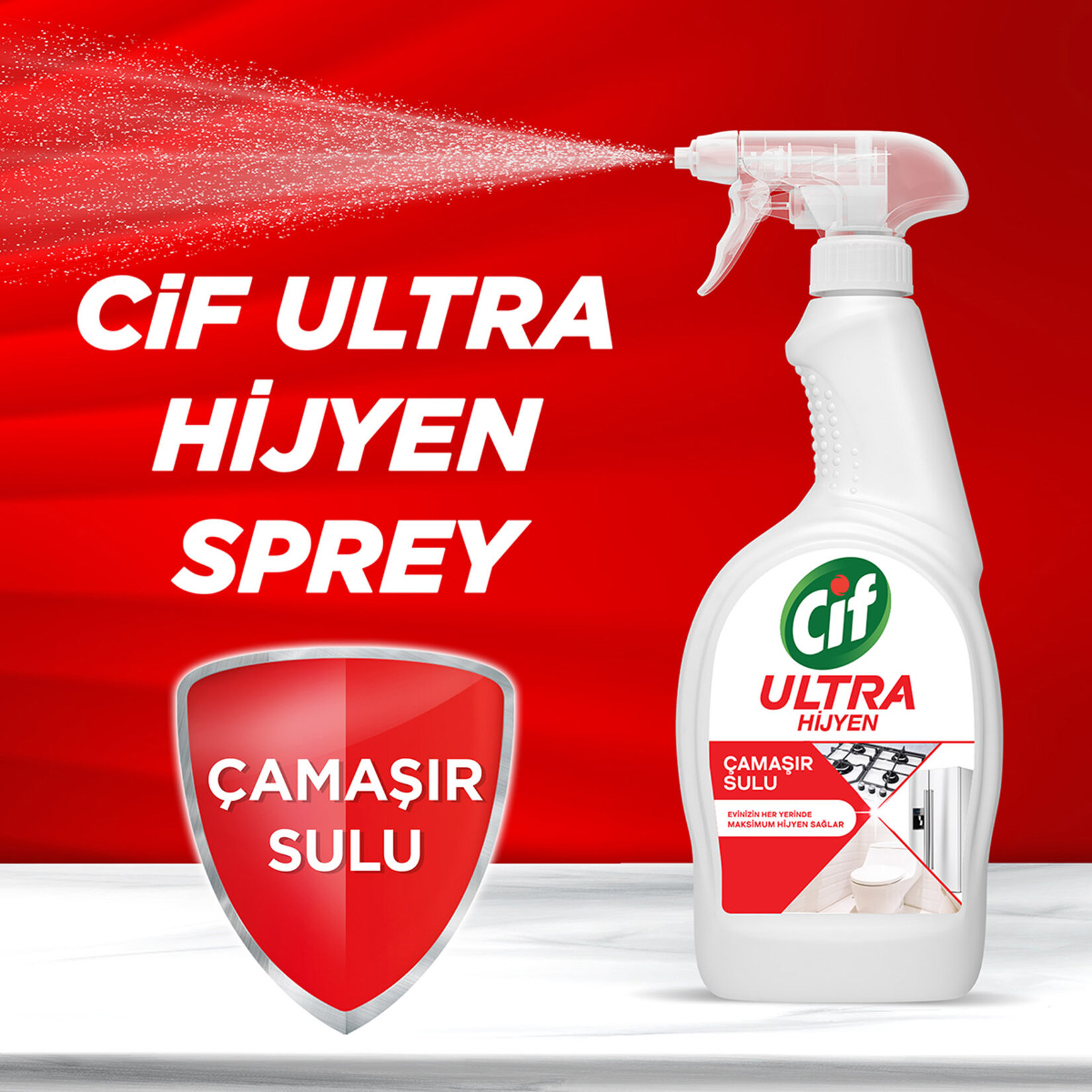 Cif Sprey Ultra Hijyen Çamaşır Suyu Katkılı 750 Ml - Görsel 3