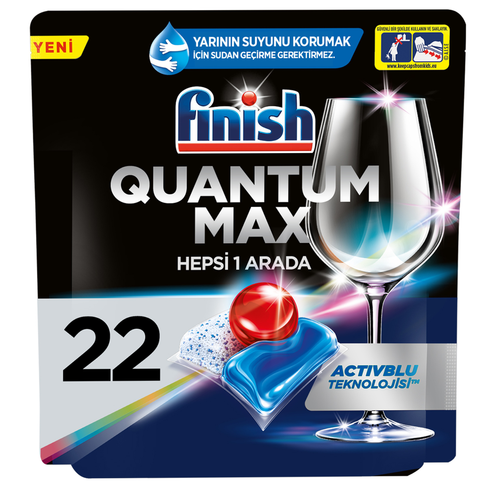 Finish Quantum Max 22 Kapsül Bulaşık Makinesi Deterjanı - Görsel 1