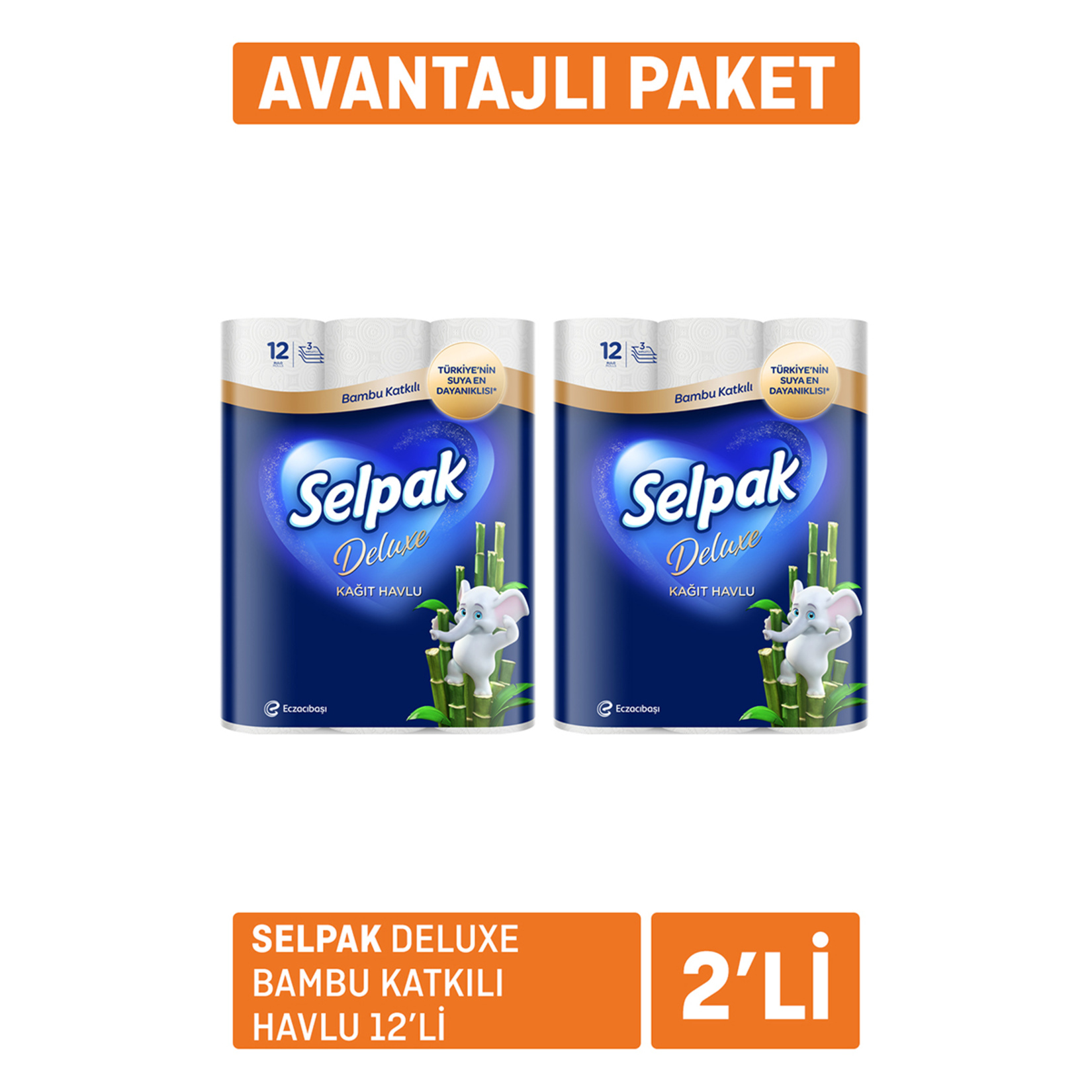 Selpak Deluxe Bambu Katkılı Havlu 2x12'li