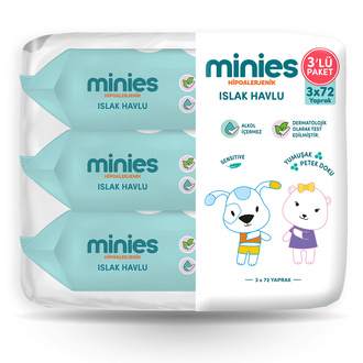 Minies Islak Havlu 3x72'li